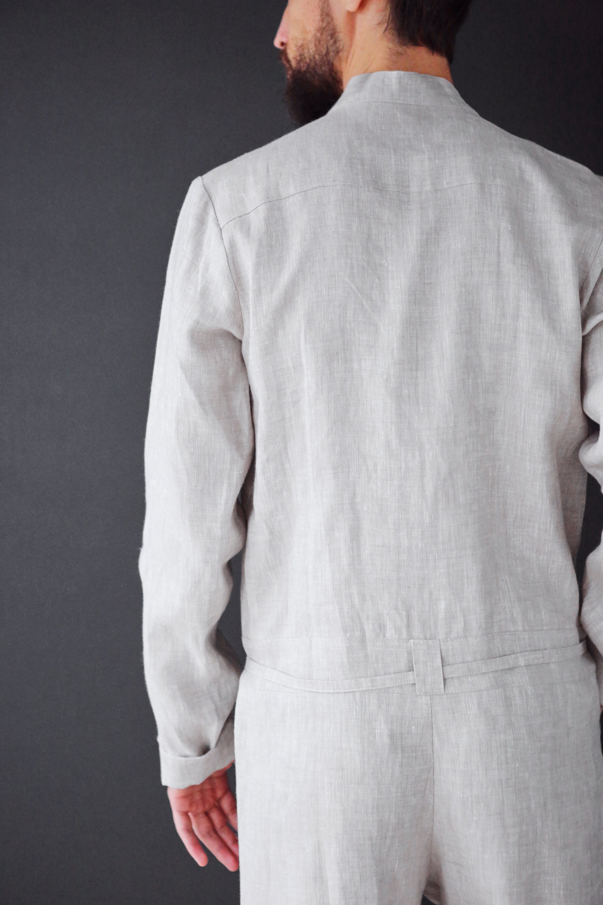 Mens Linen Jumpsuit PALO SANTO in Beige