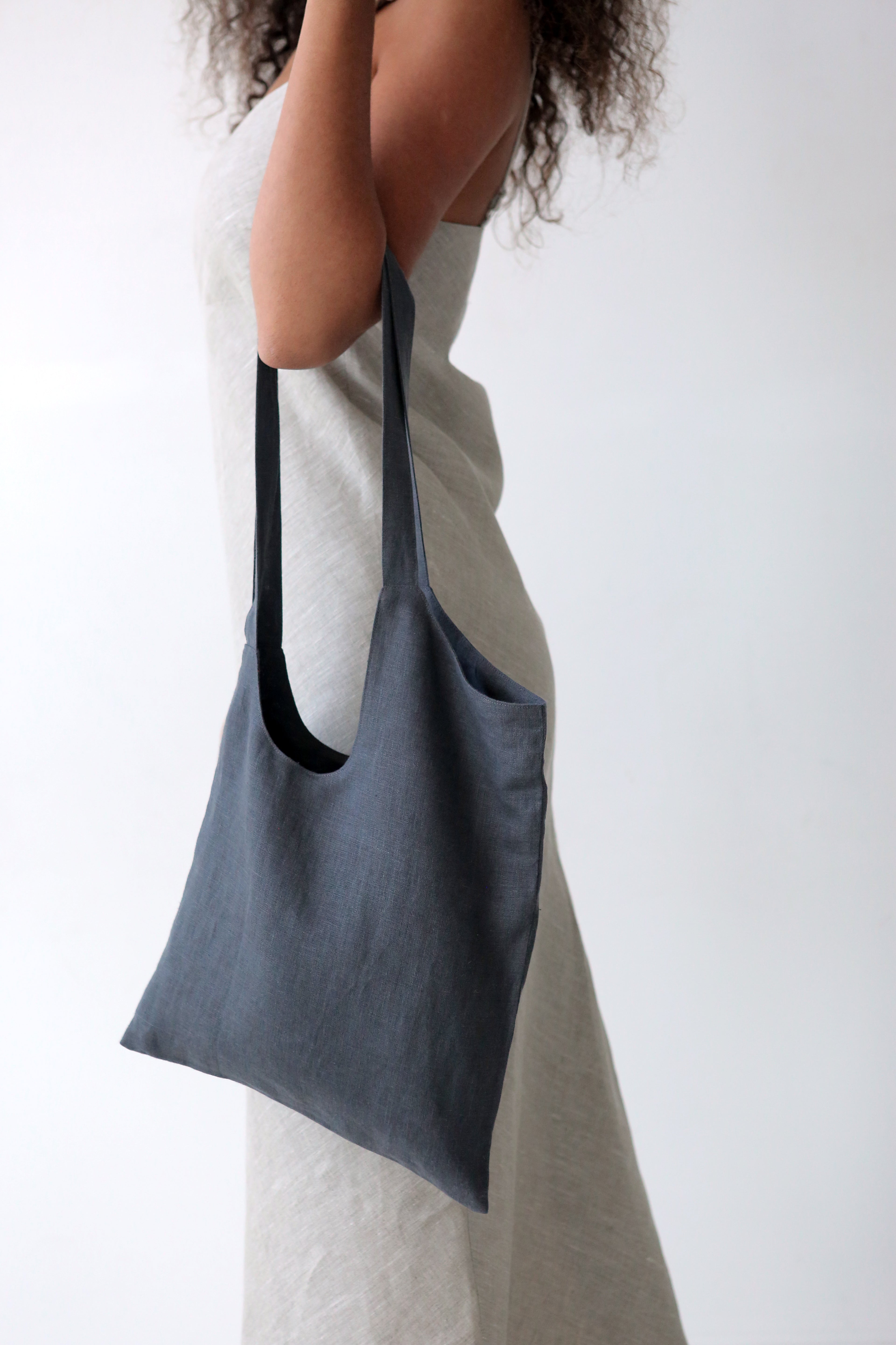 Linen tote bag Double color