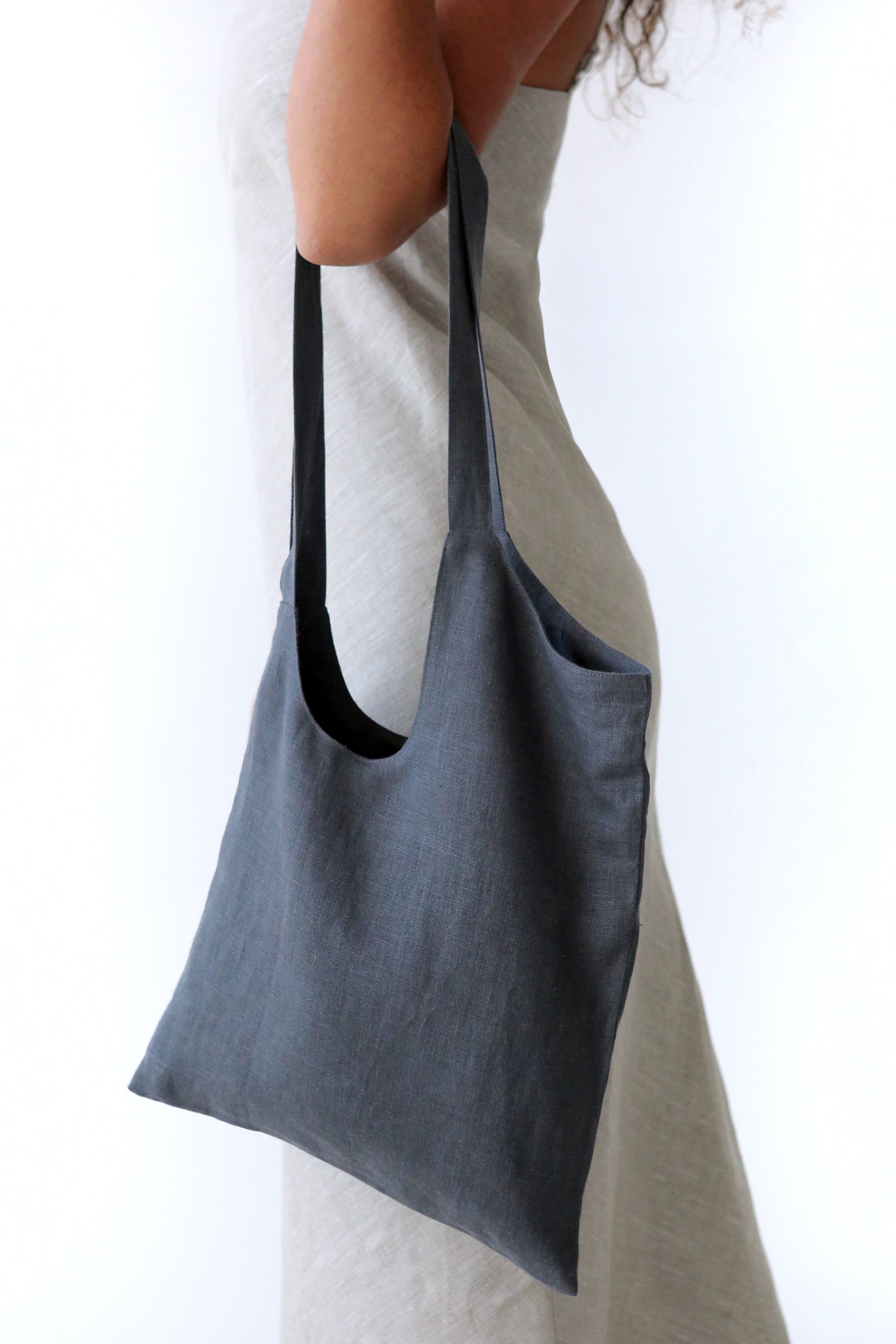 Linen tote bag Double color