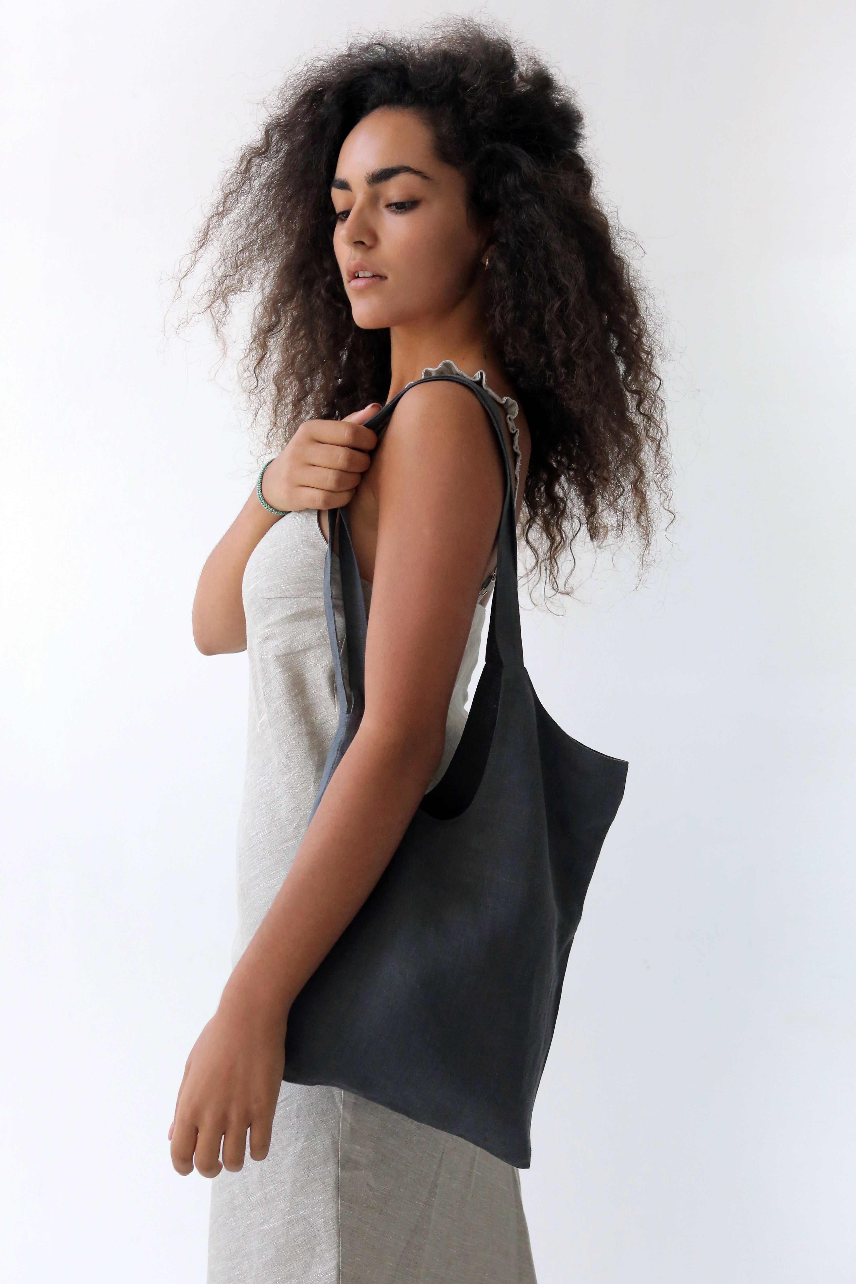 Linen tote bag Double color