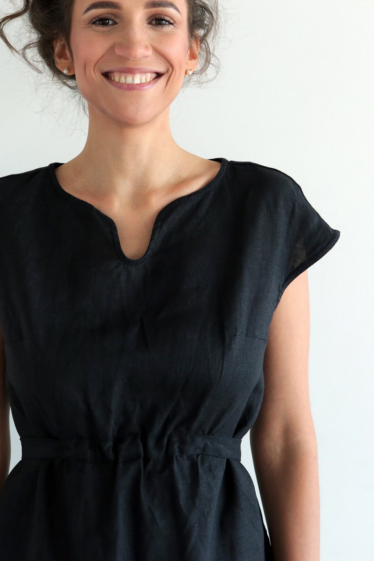 Women’s Belted Midi Dress LINA in Black