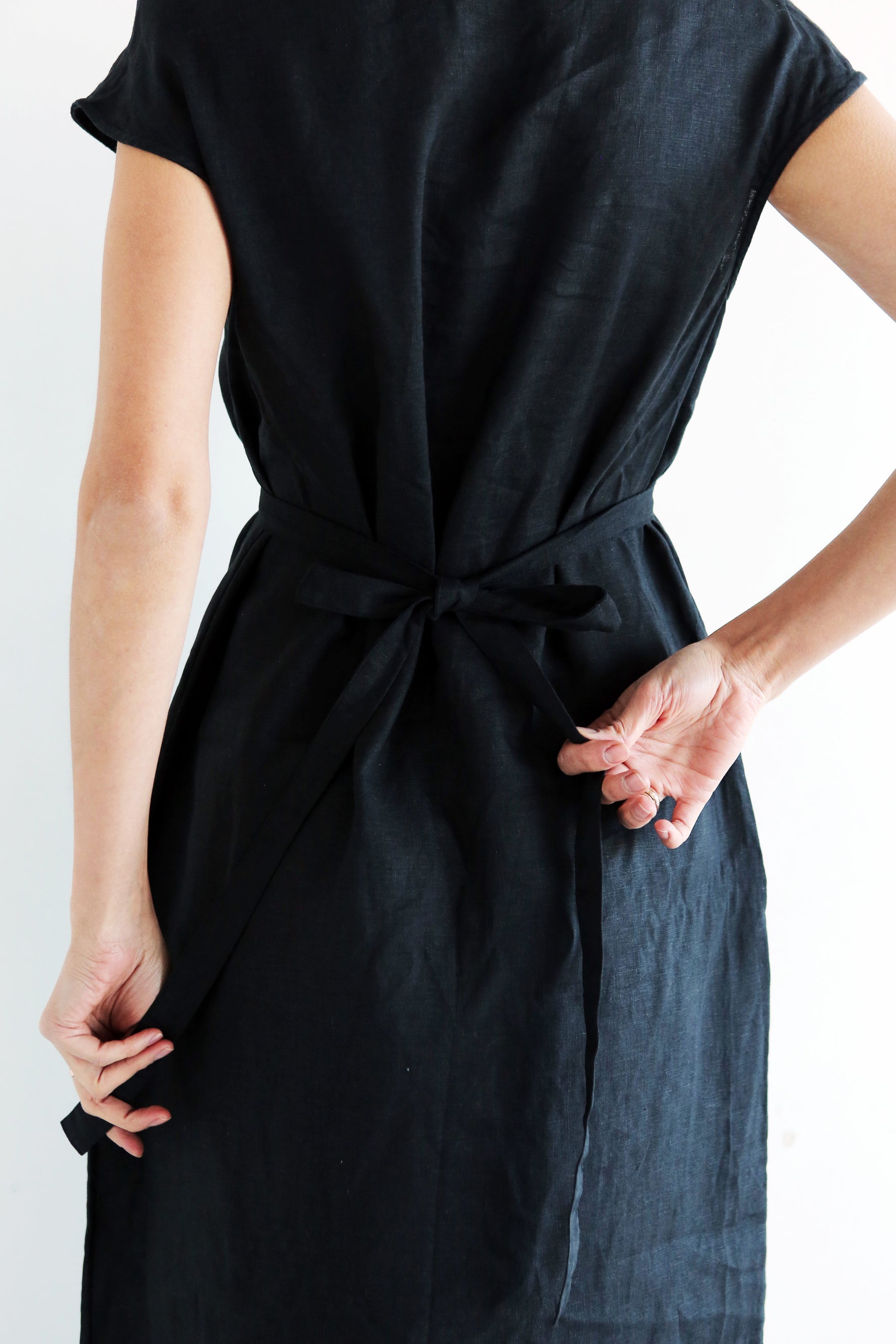 Women’s Belted Midi Dress LINA in Black