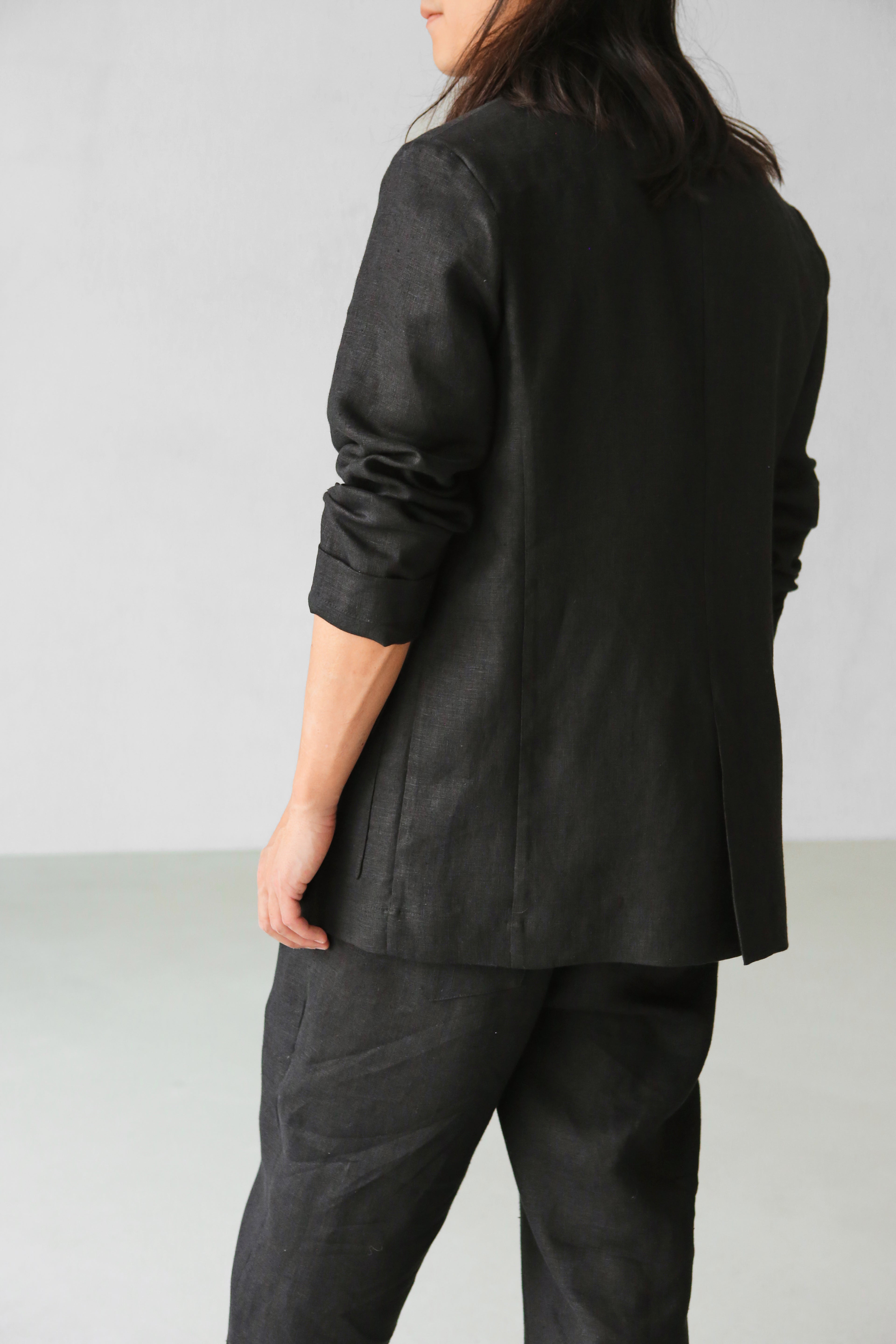 Men’s Linen Jacket LARCH in Black