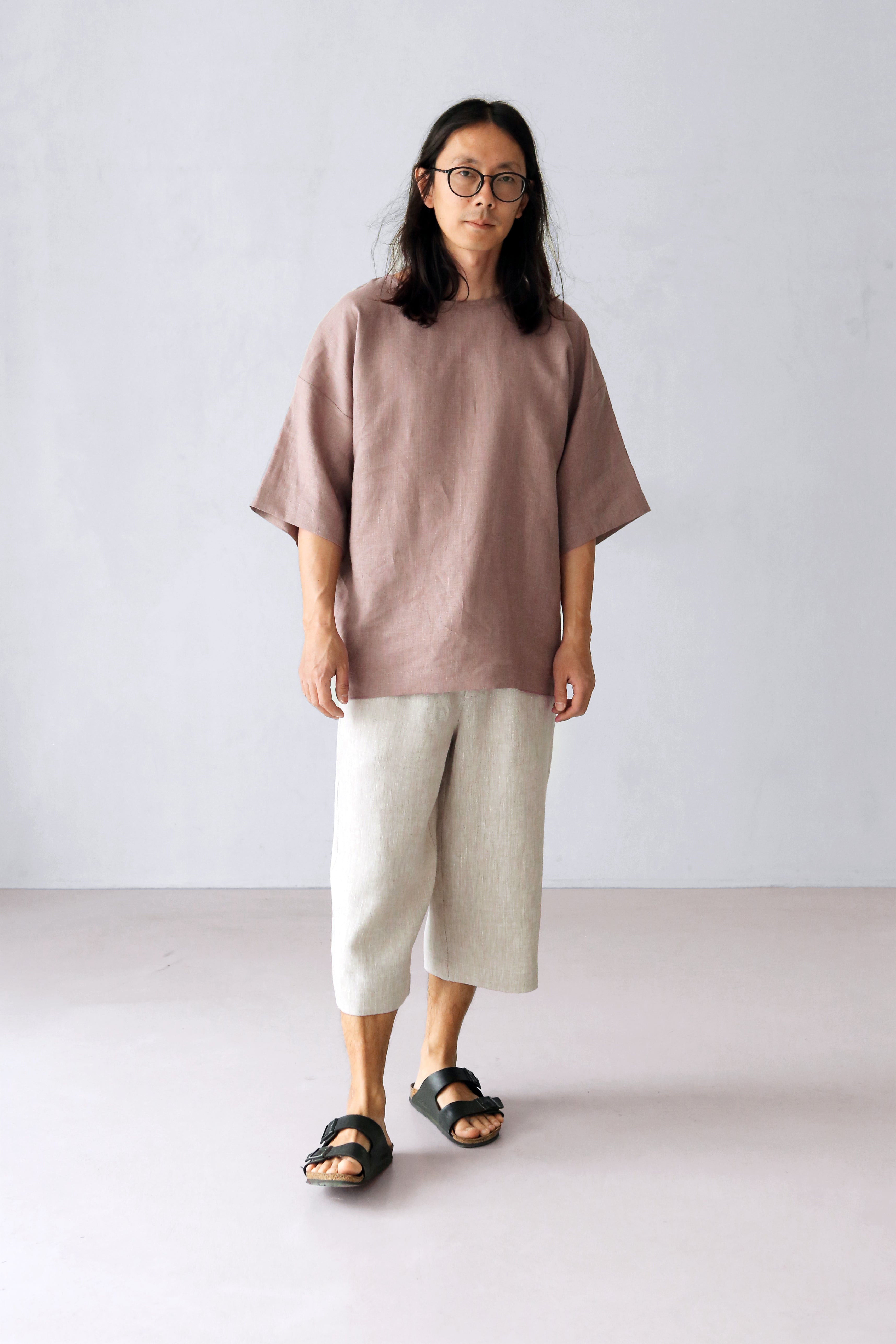 Capri linen pants WILLOW in Beige
