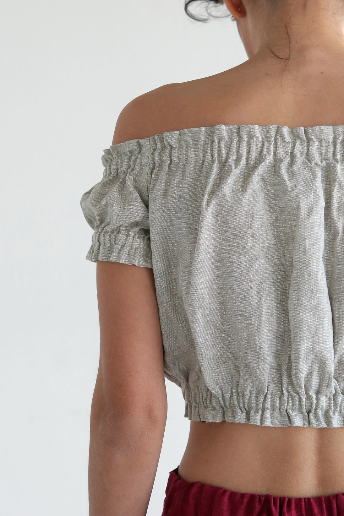 Off-The-Shoulder Crop Top CALLA in Beige