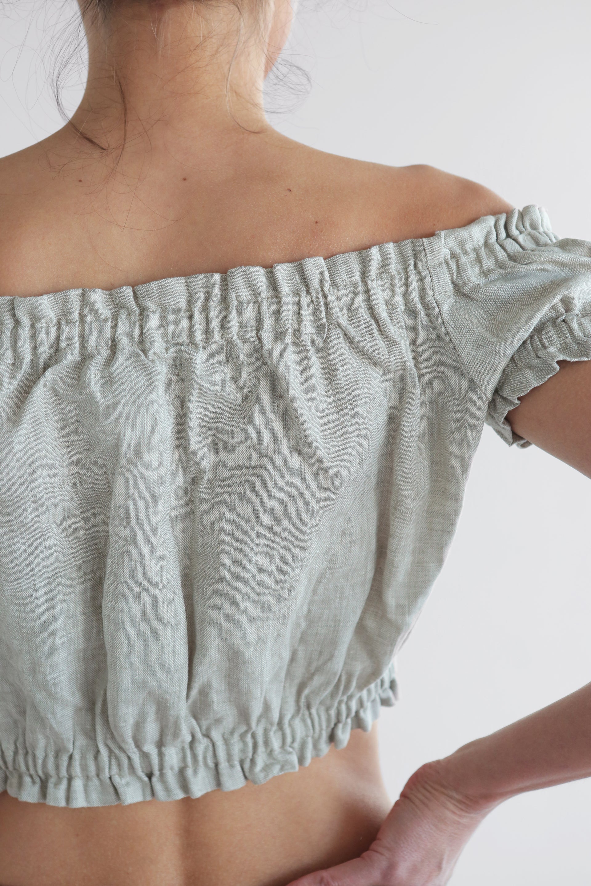 Off-The-Shoulder Crop Top CALLA in Beige