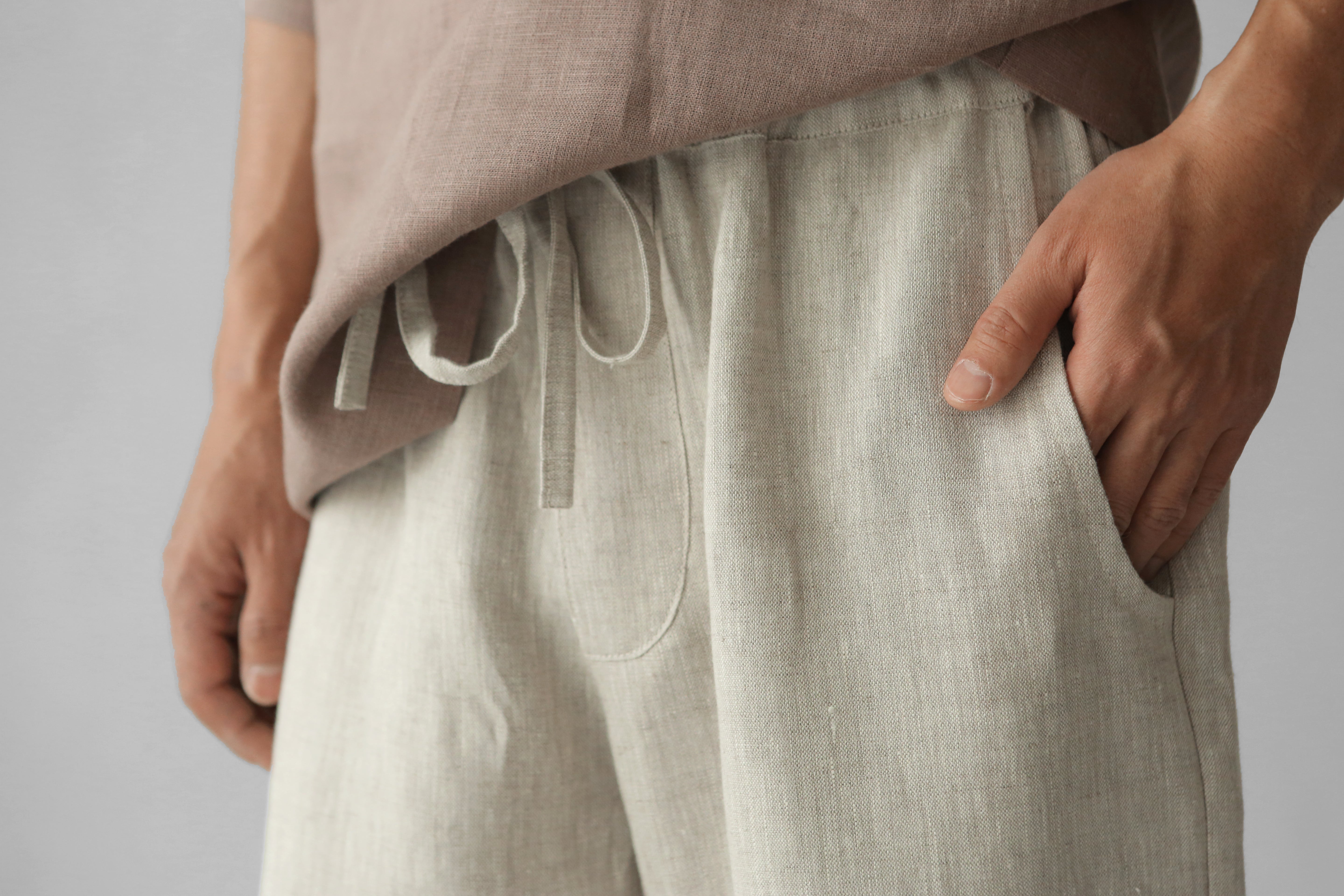 Capri linen pants WILLOW in Beige