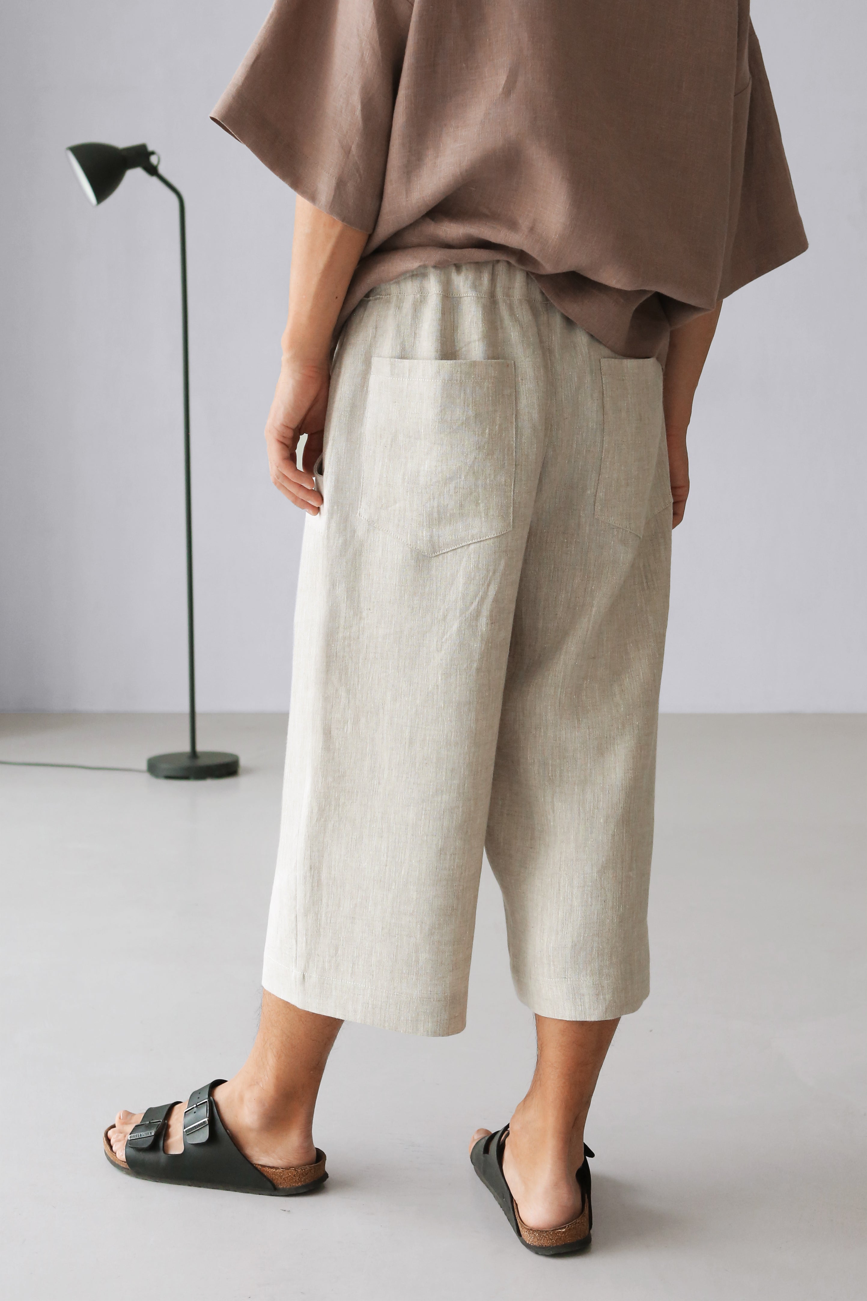 Capri linen pants WILLOW in Beige