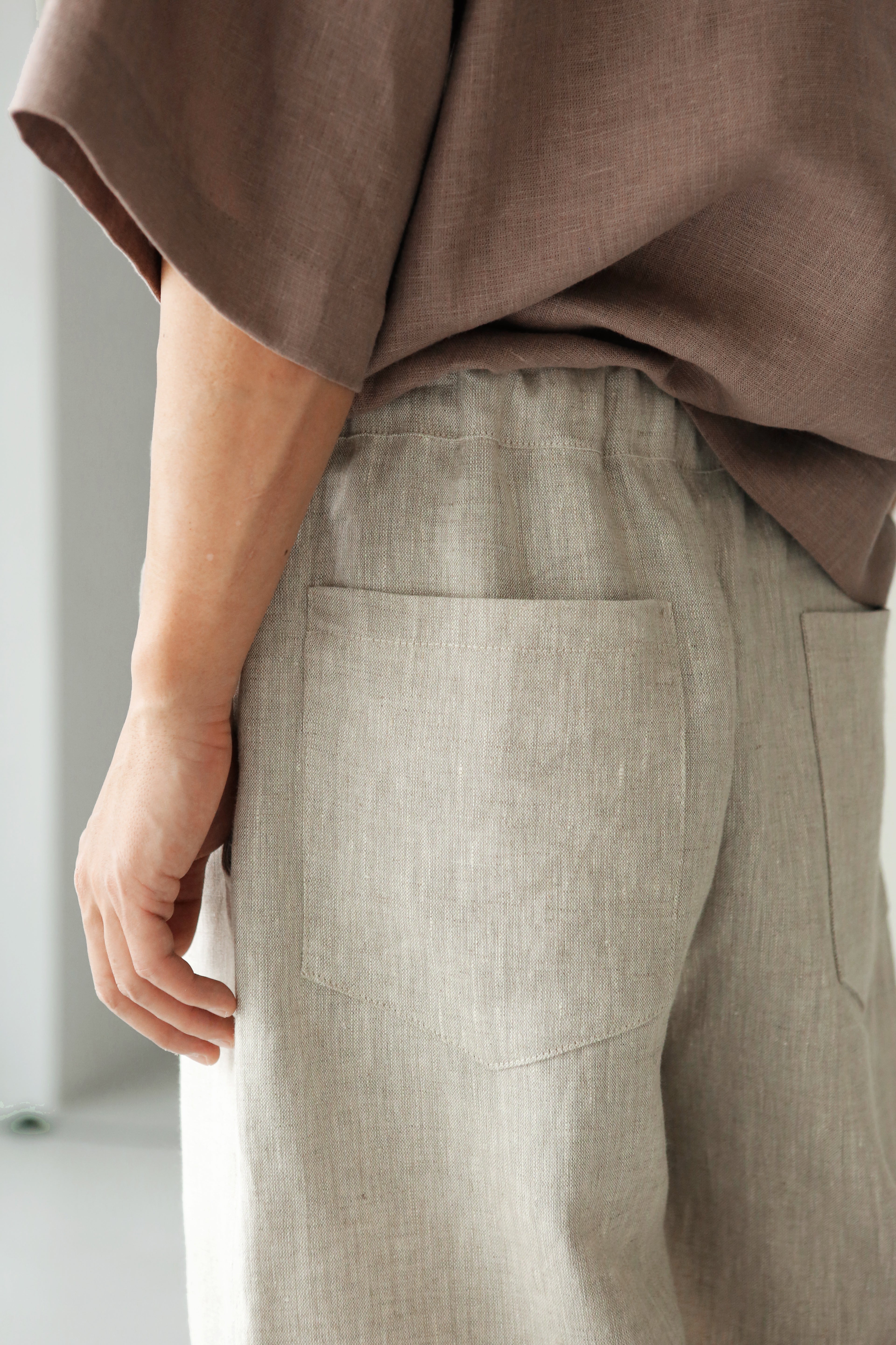 Capri linen pants WILLOW in Beige