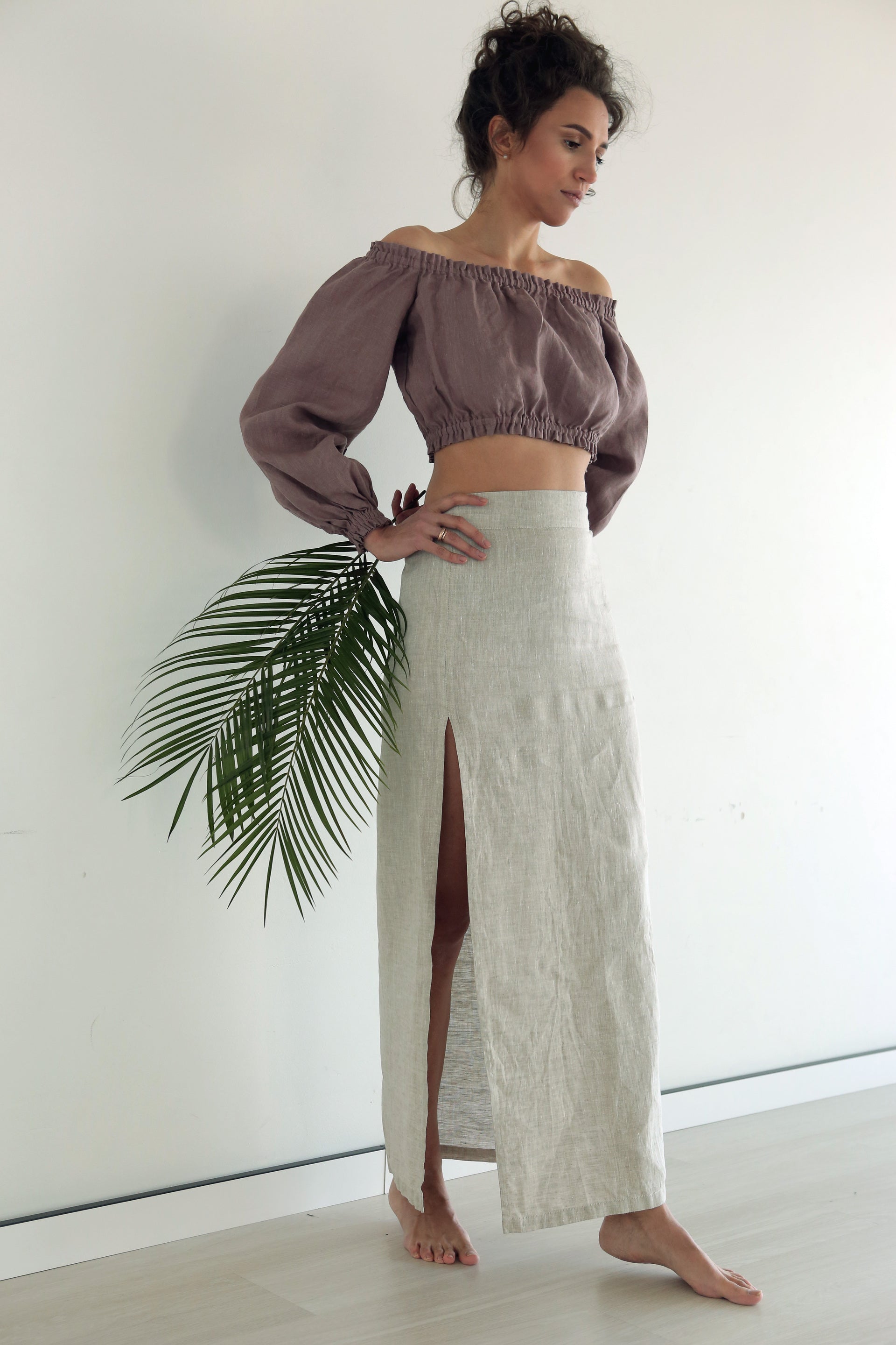 Women’s Linen Skirt SENNA in Beige