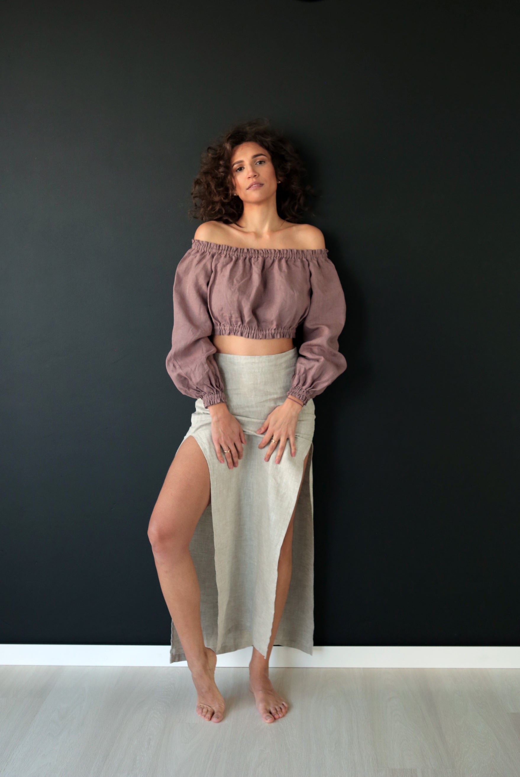 Women’s Linen Skirt SENNA in Beige