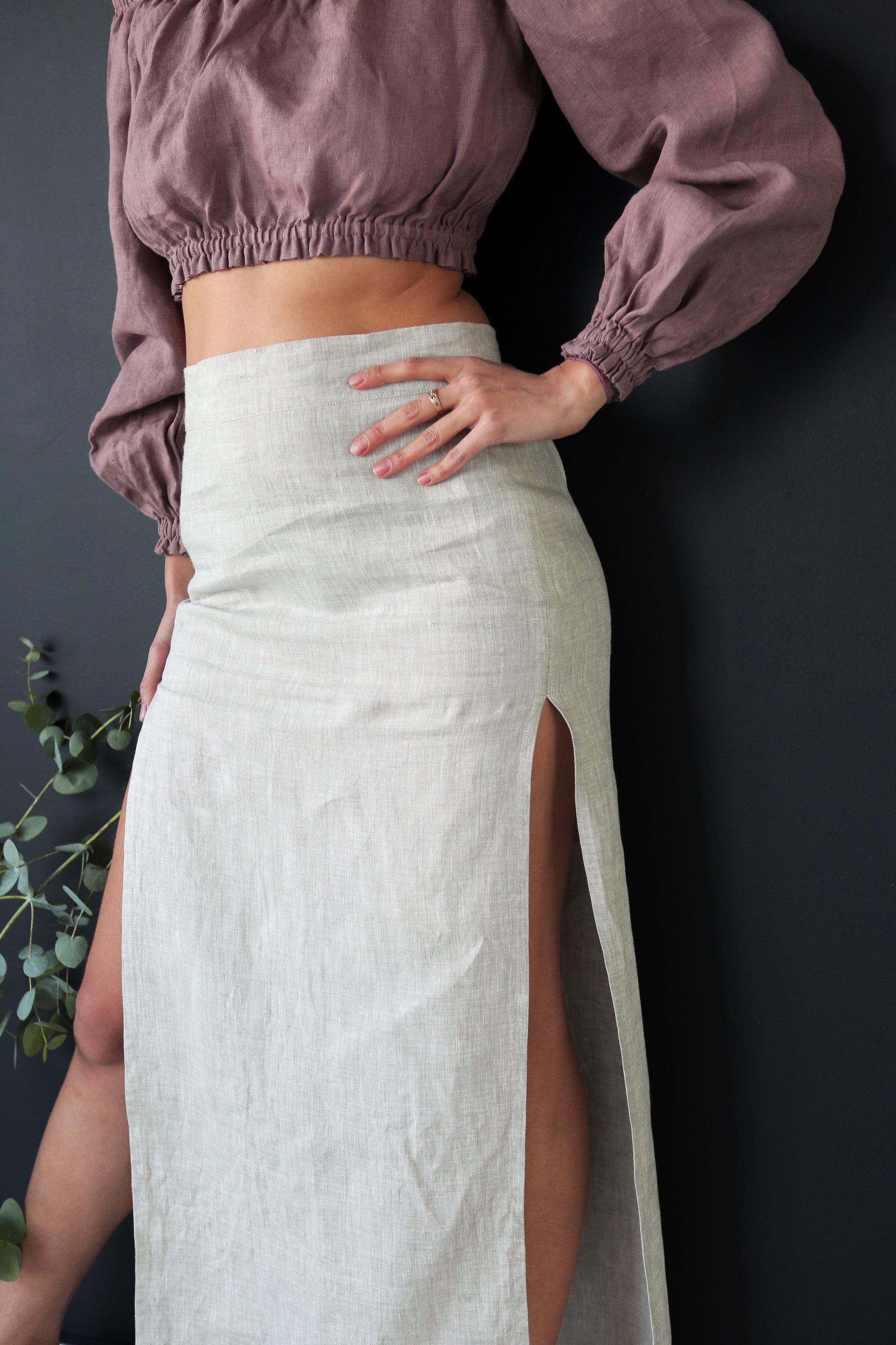 Women’s Linen Skirt SENNA in Beige