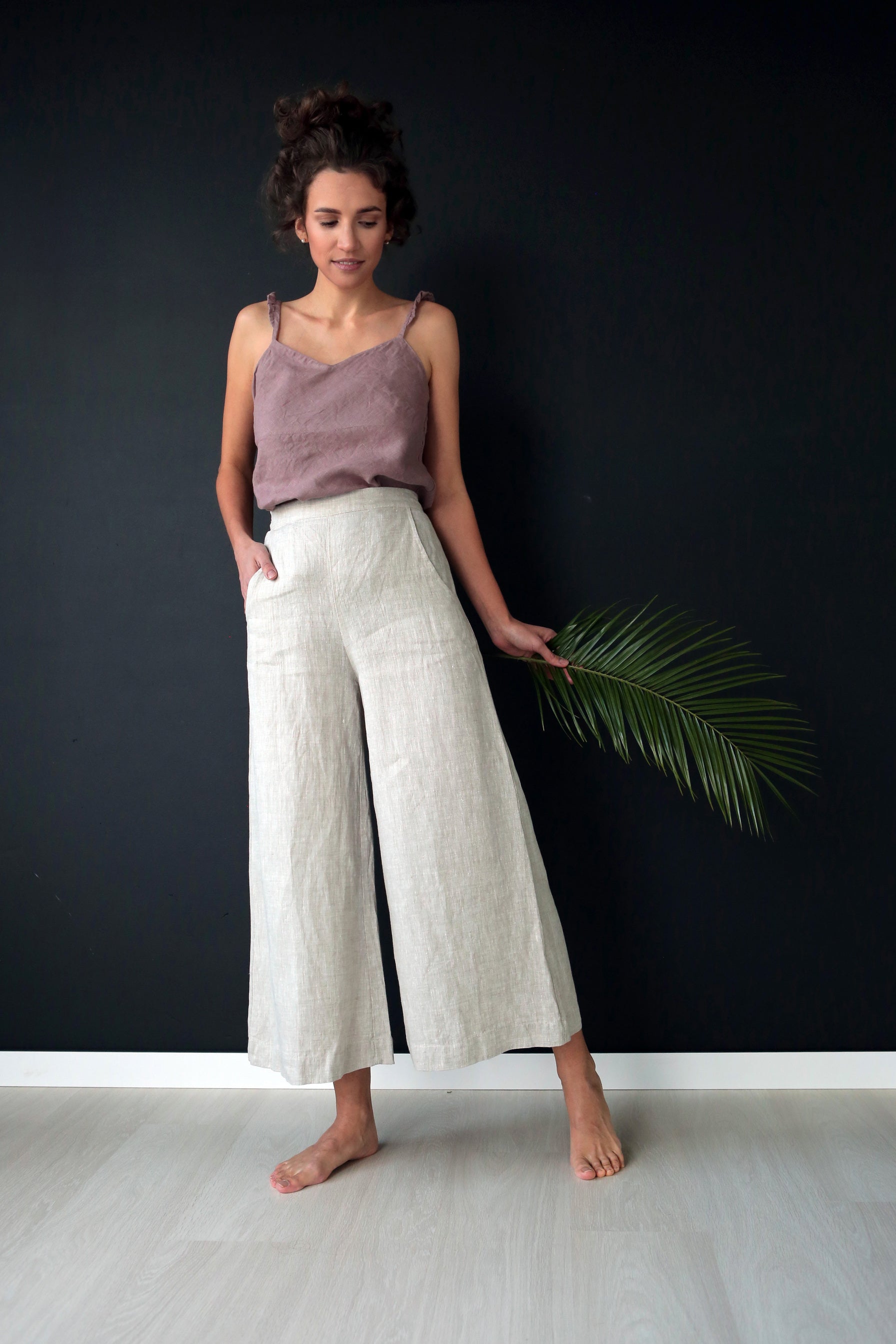 Women’s Linen Сulottes PALMA in Beige