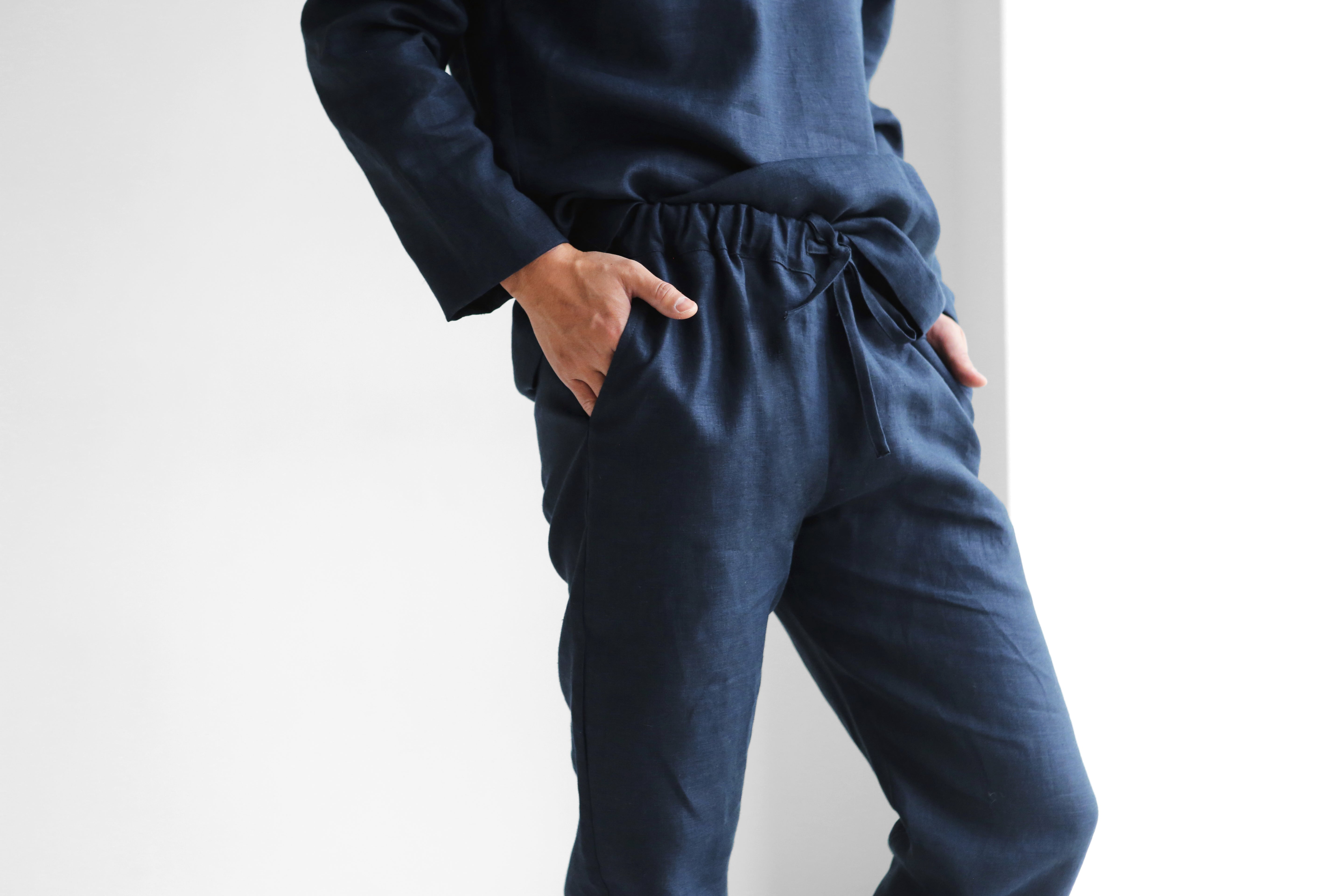 Men’s linen pants MOUNTAIN ASH in Dark blue