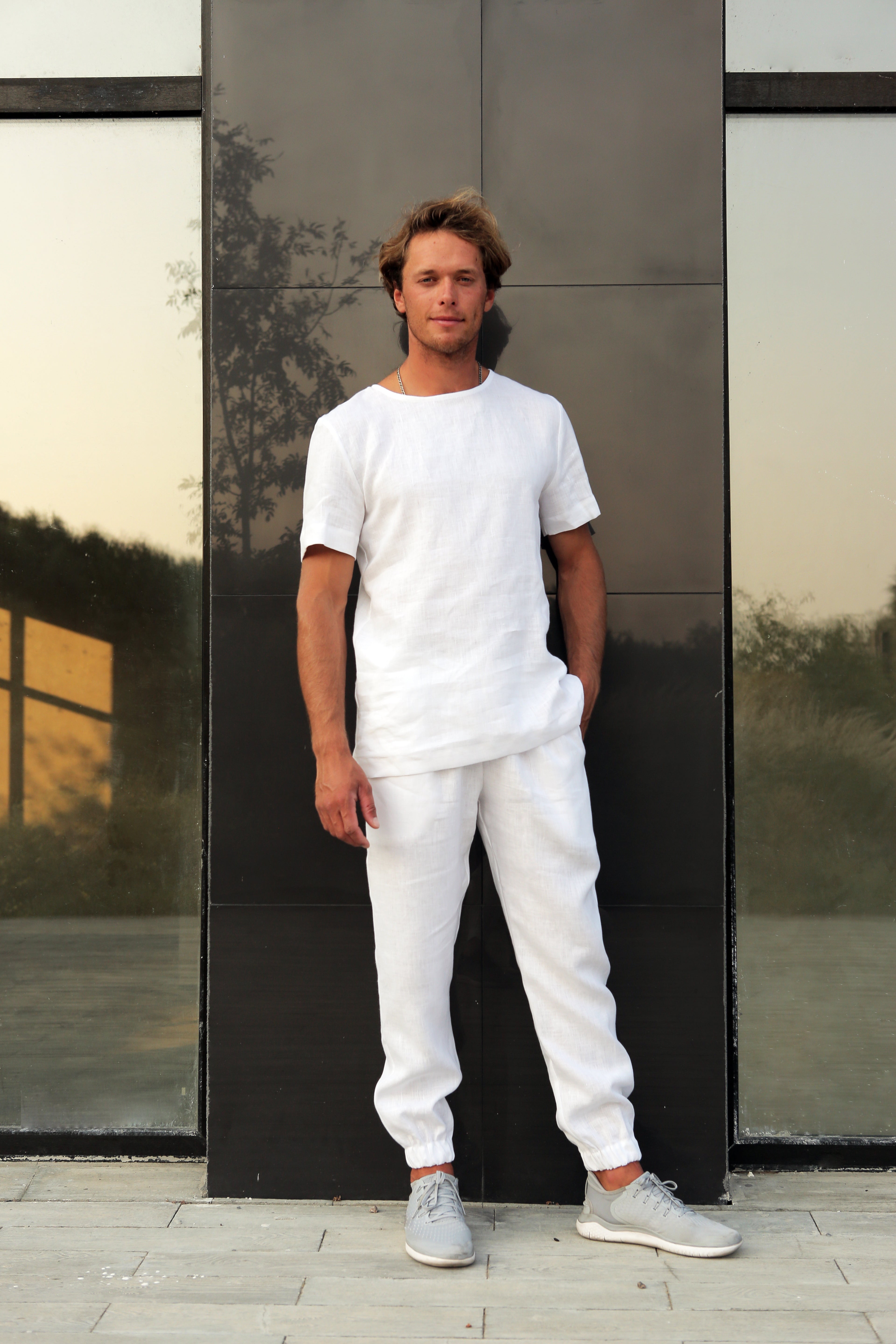 Men’s Linen T-Shirt LINDEN in White