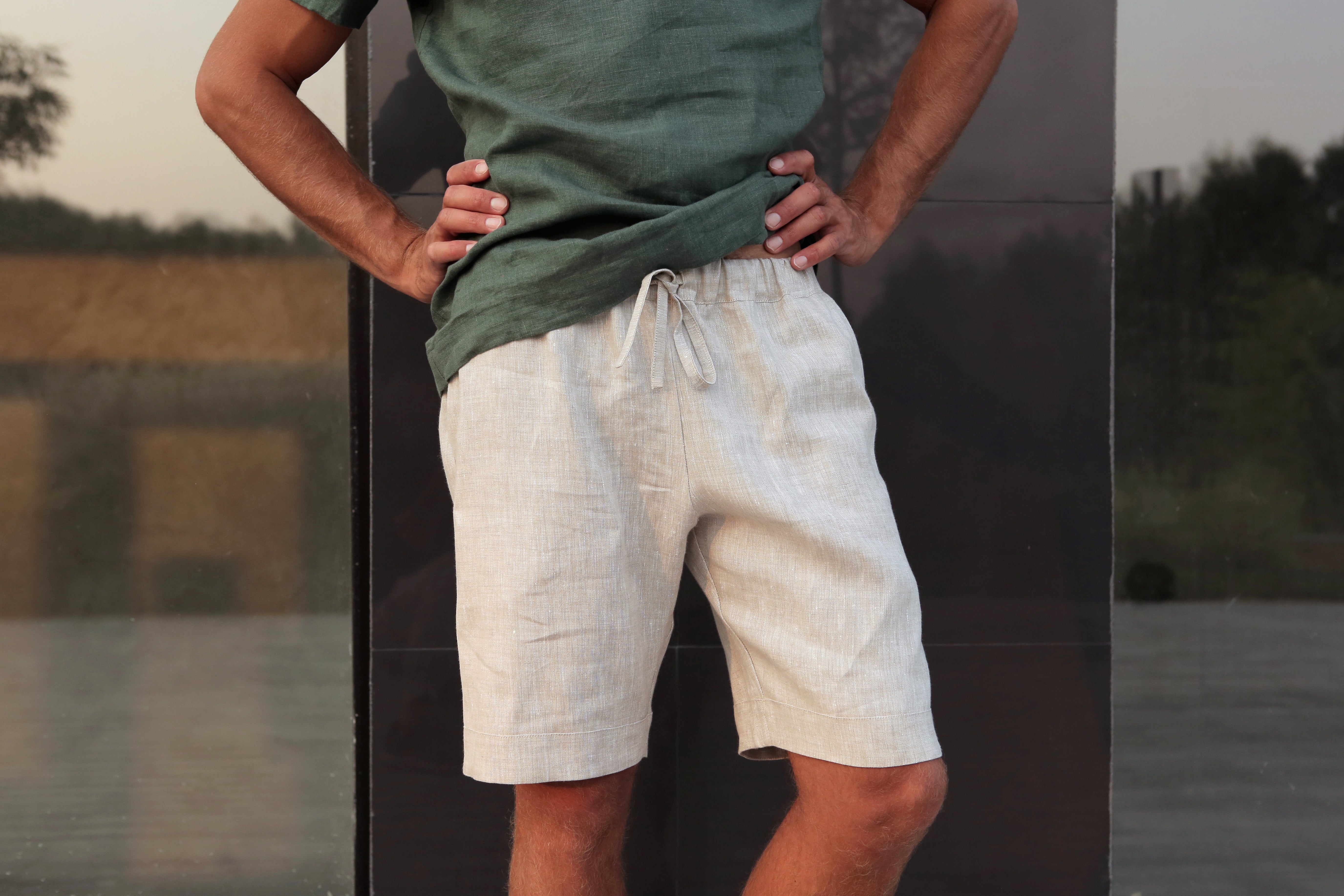 Men’s linen shorts ASH in Beige