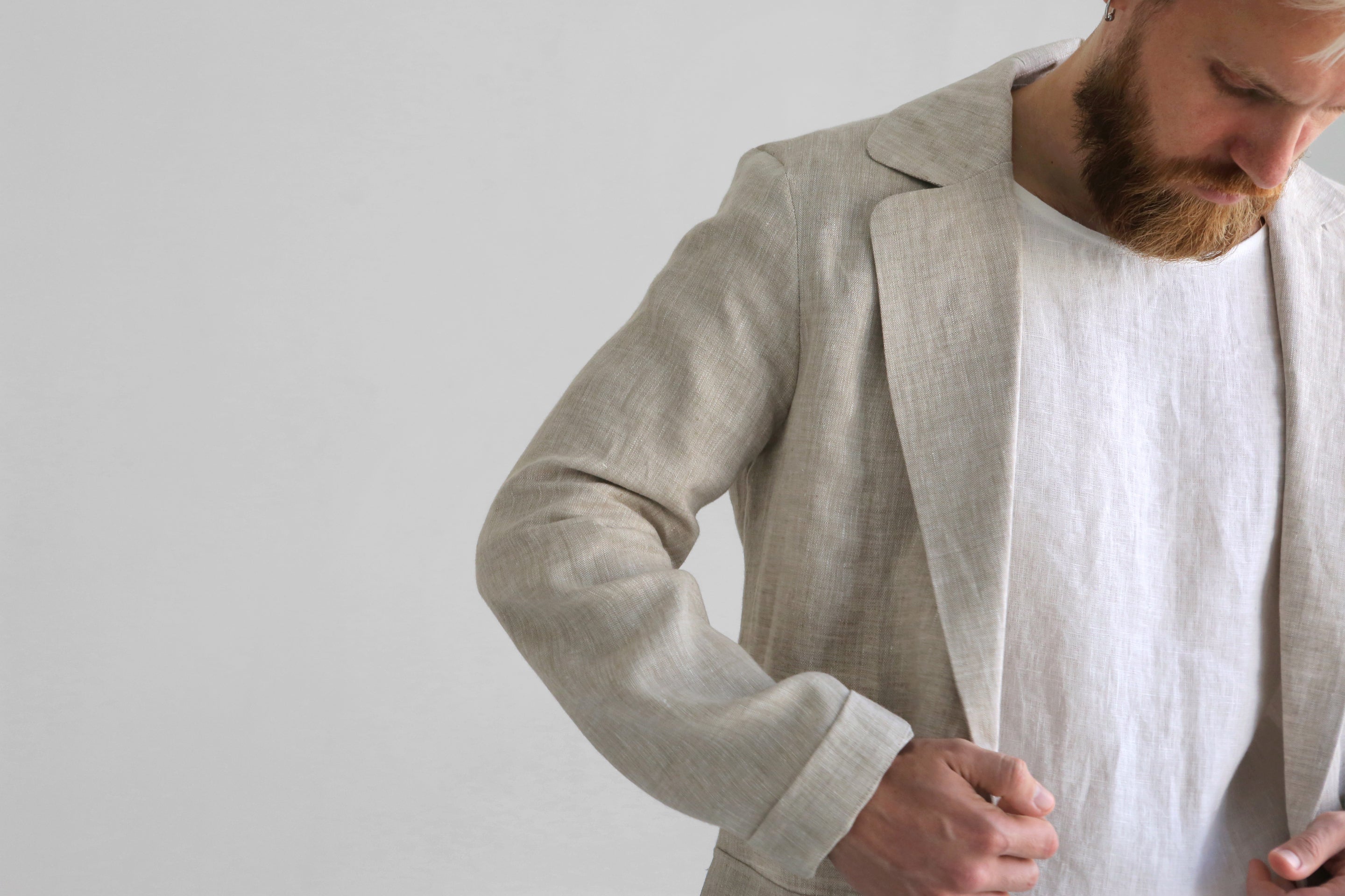 Men’s Linen Jacket LARCH in Beige
