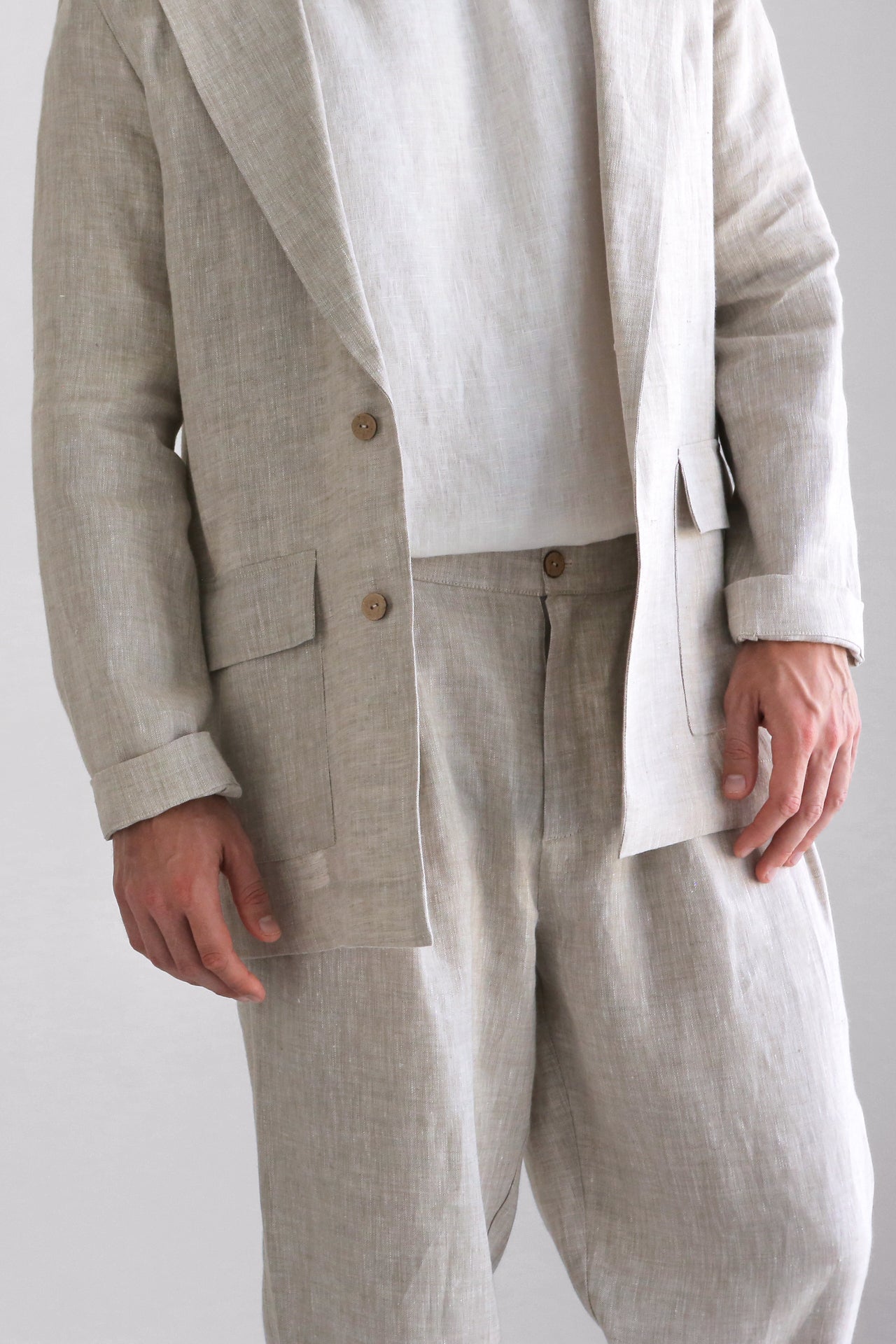 Men's Linen Jacket LARCH in Beige