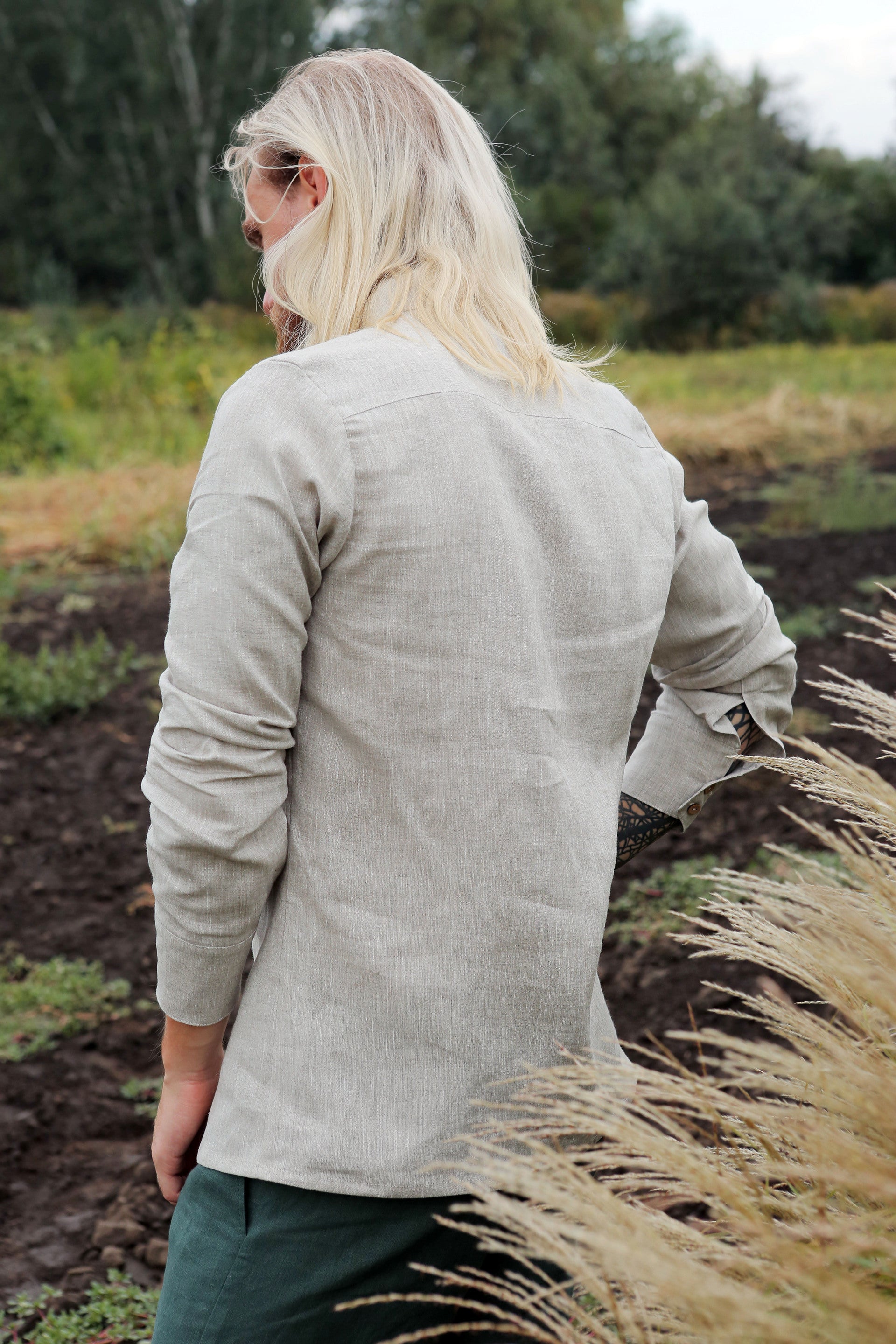 Men’s Linen Shirt OLIVE in Beige