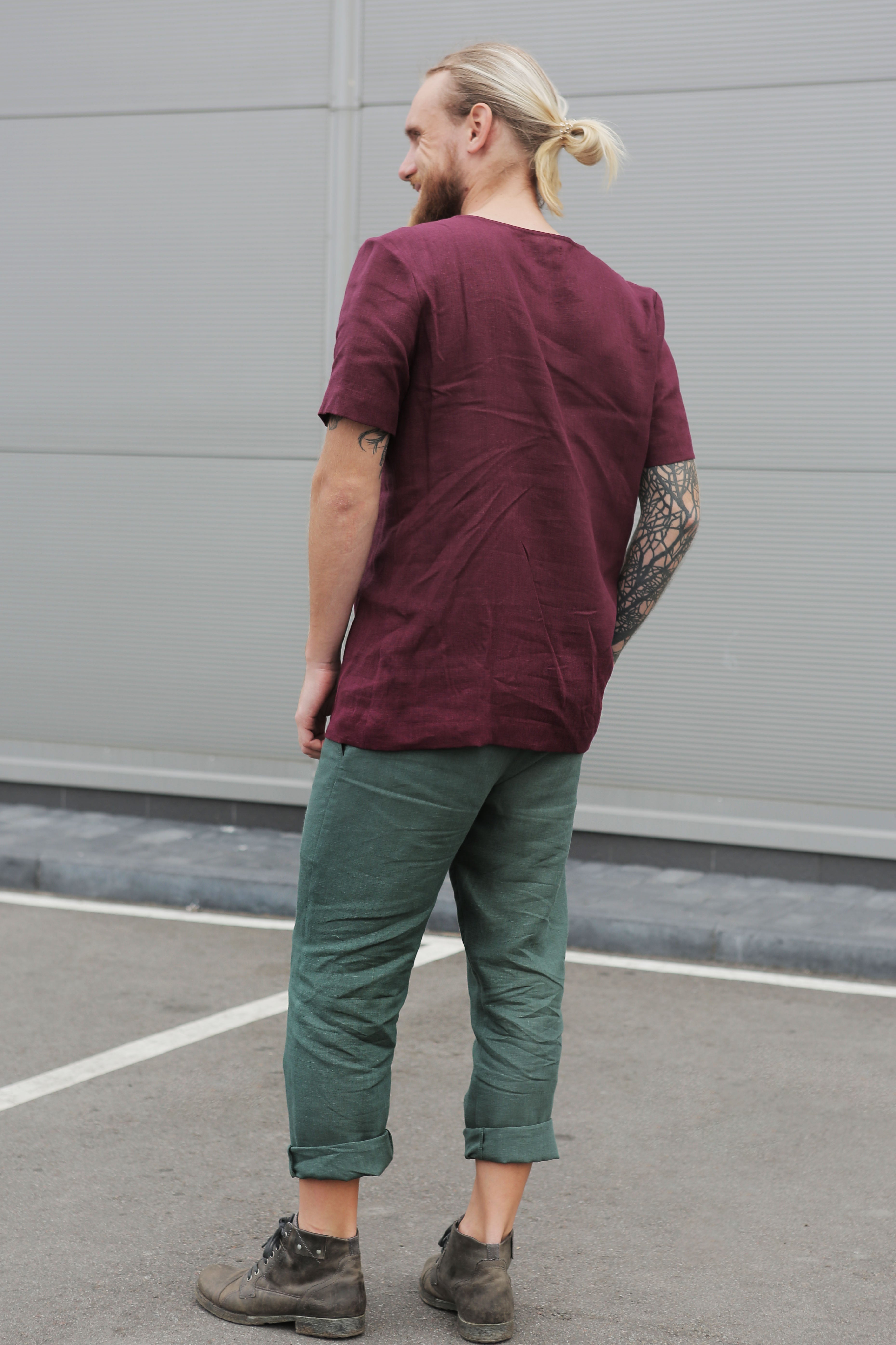 Men’s linen pants ASH in Green