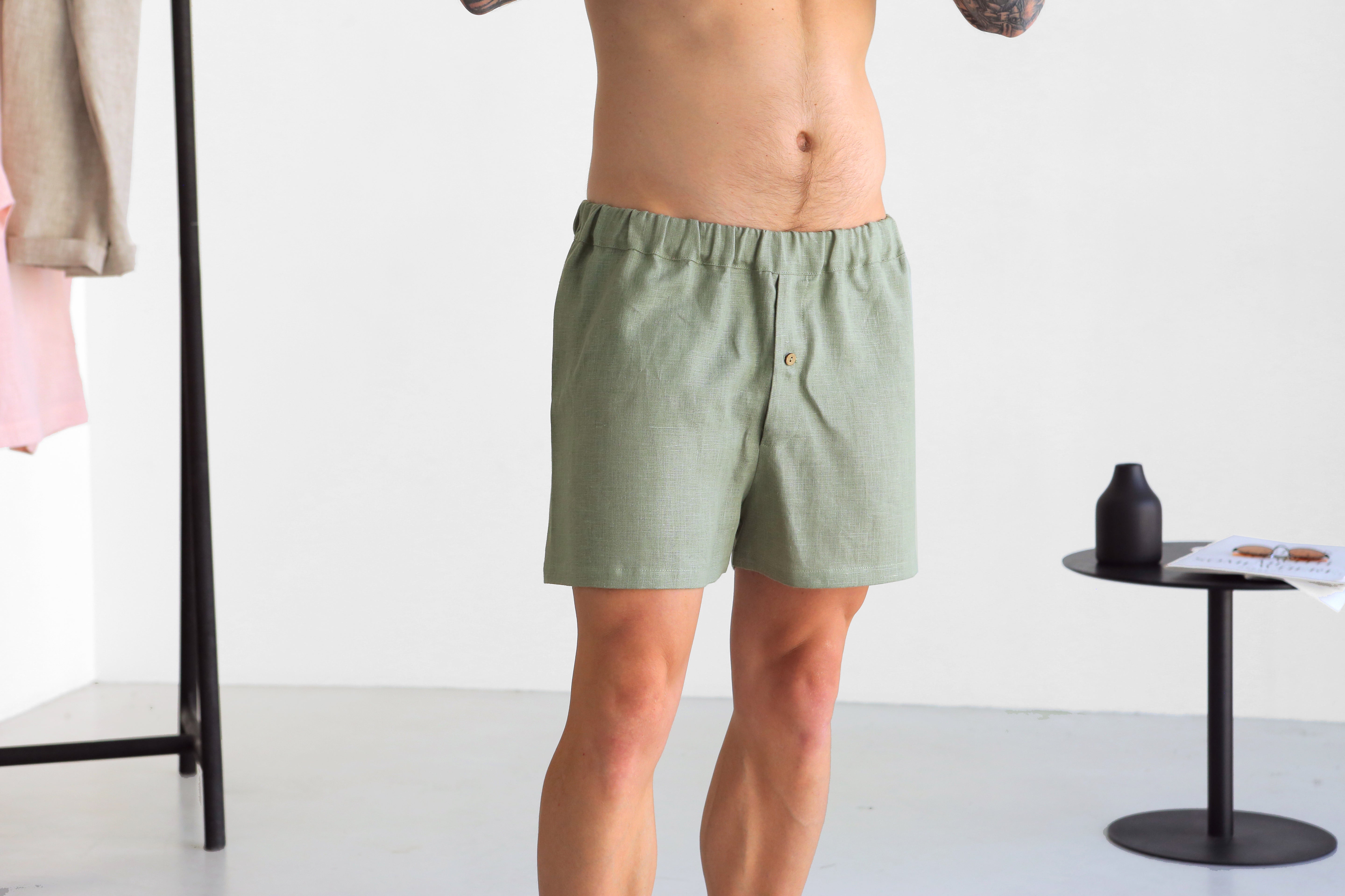 Men’s linen underwear Olive