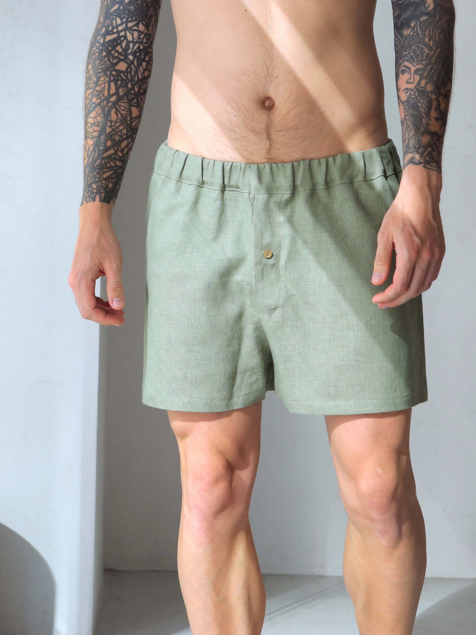 Men’s linen underwear Olive