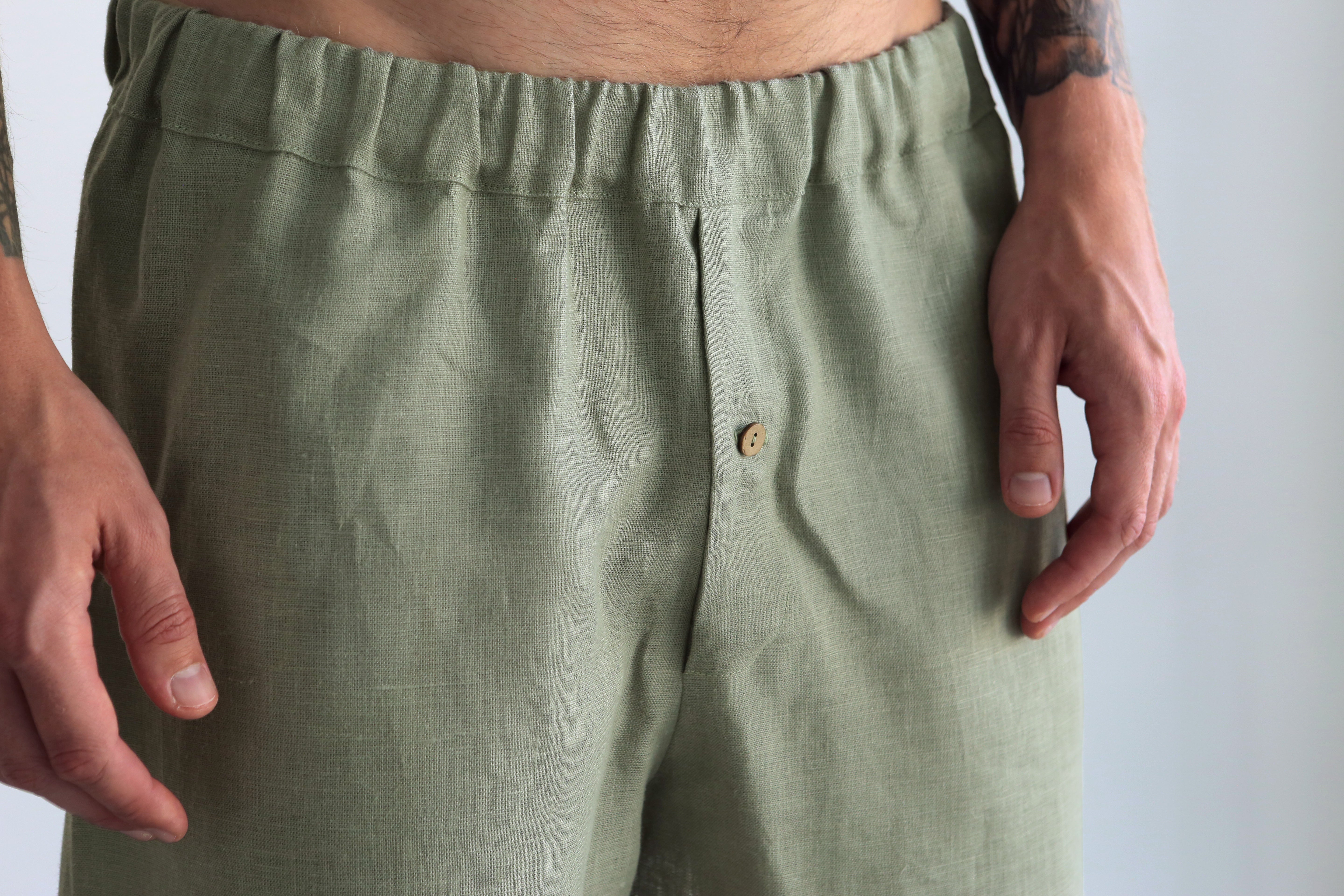 Men’s linen underwear Olive