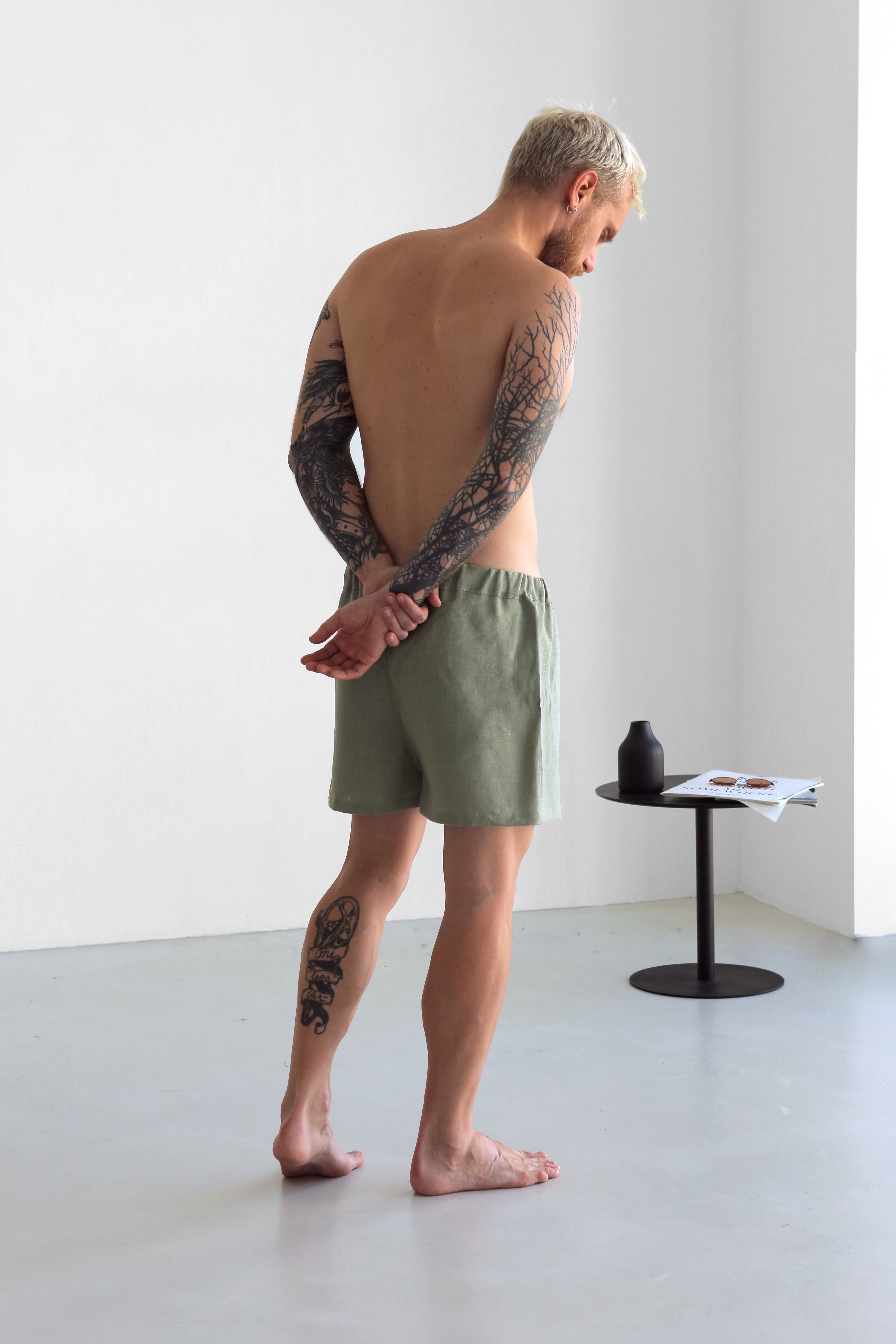 Men’s linen underwear Olive