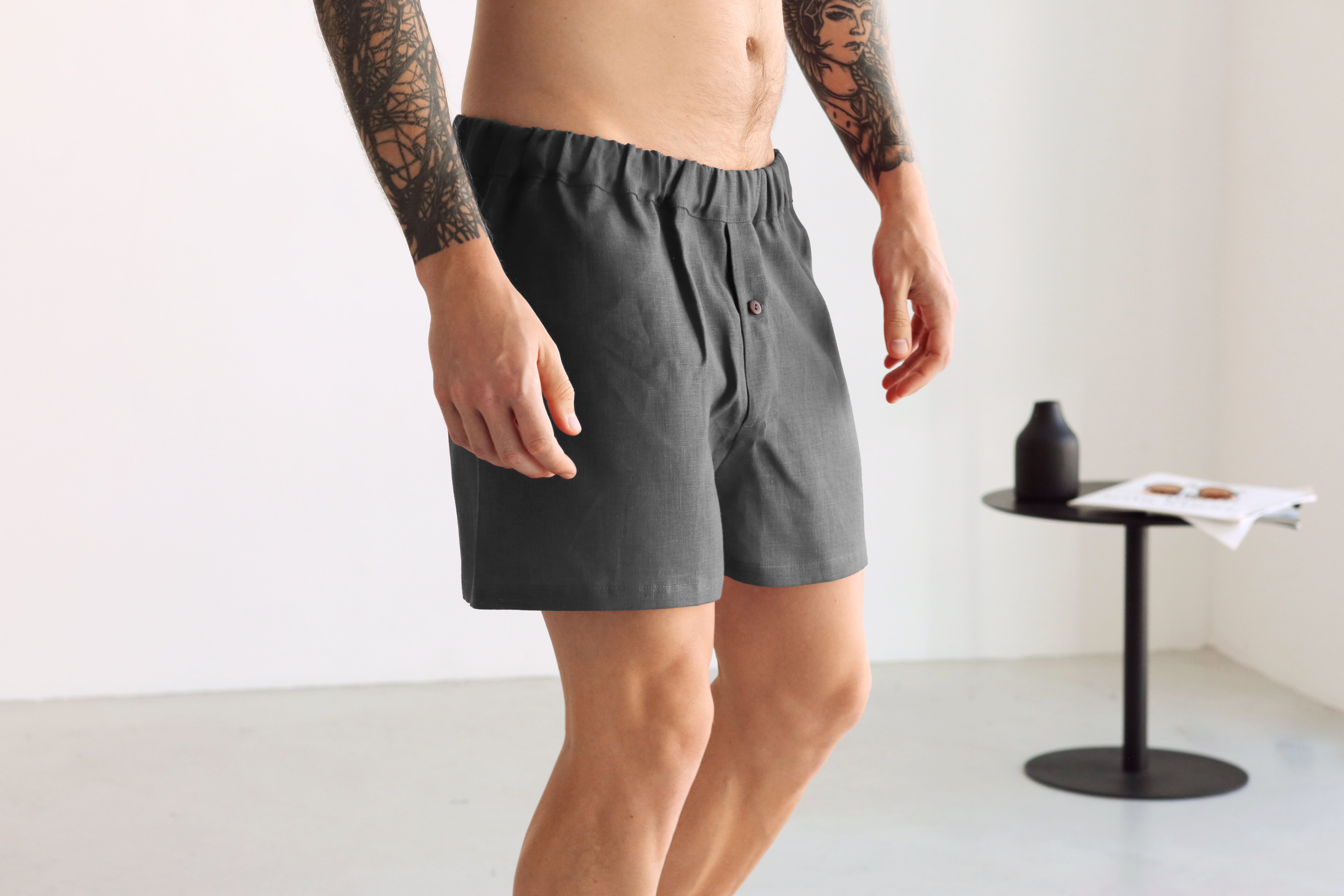 Men’s linen underwear Dark grey