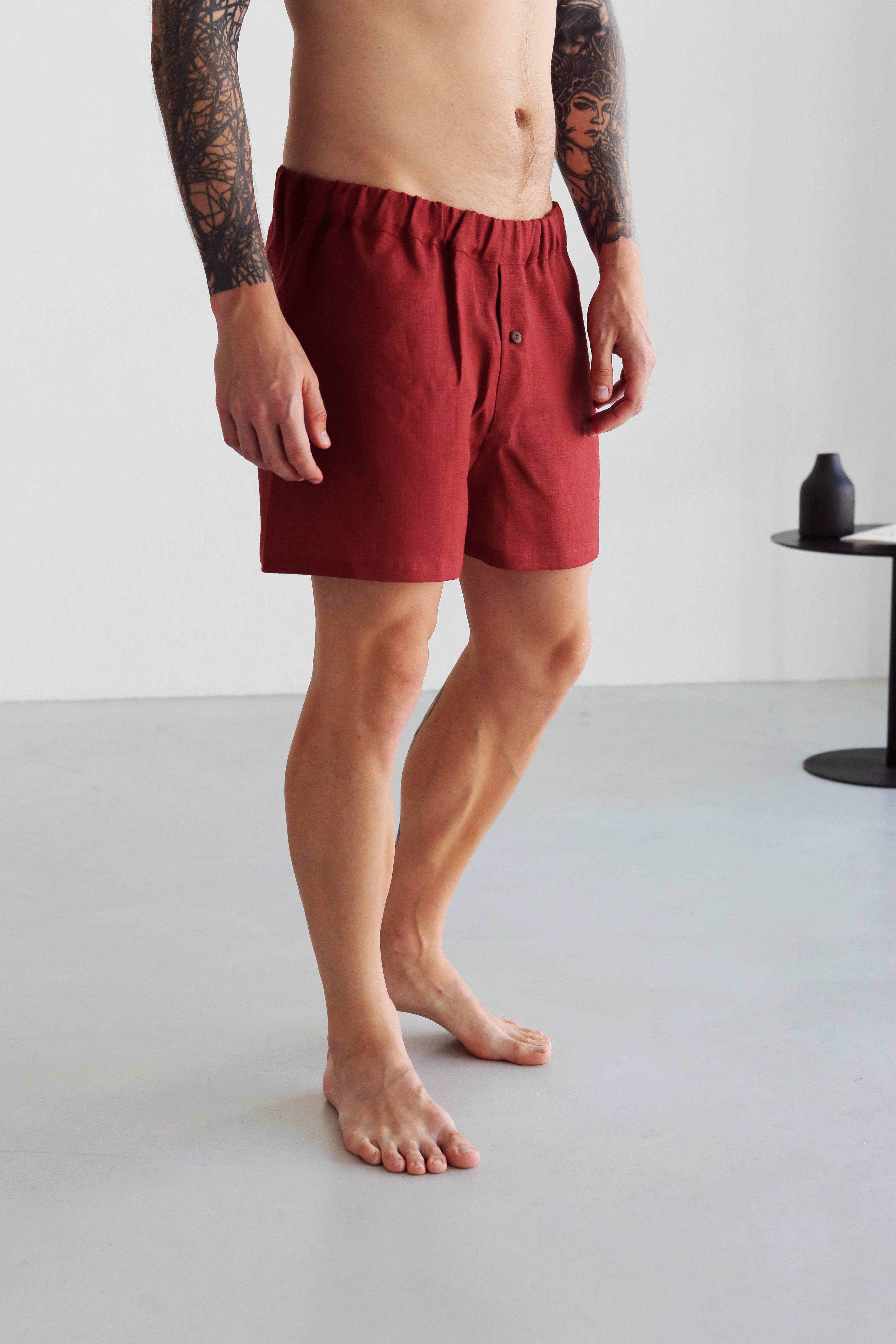 Men’s linen underwear Red
