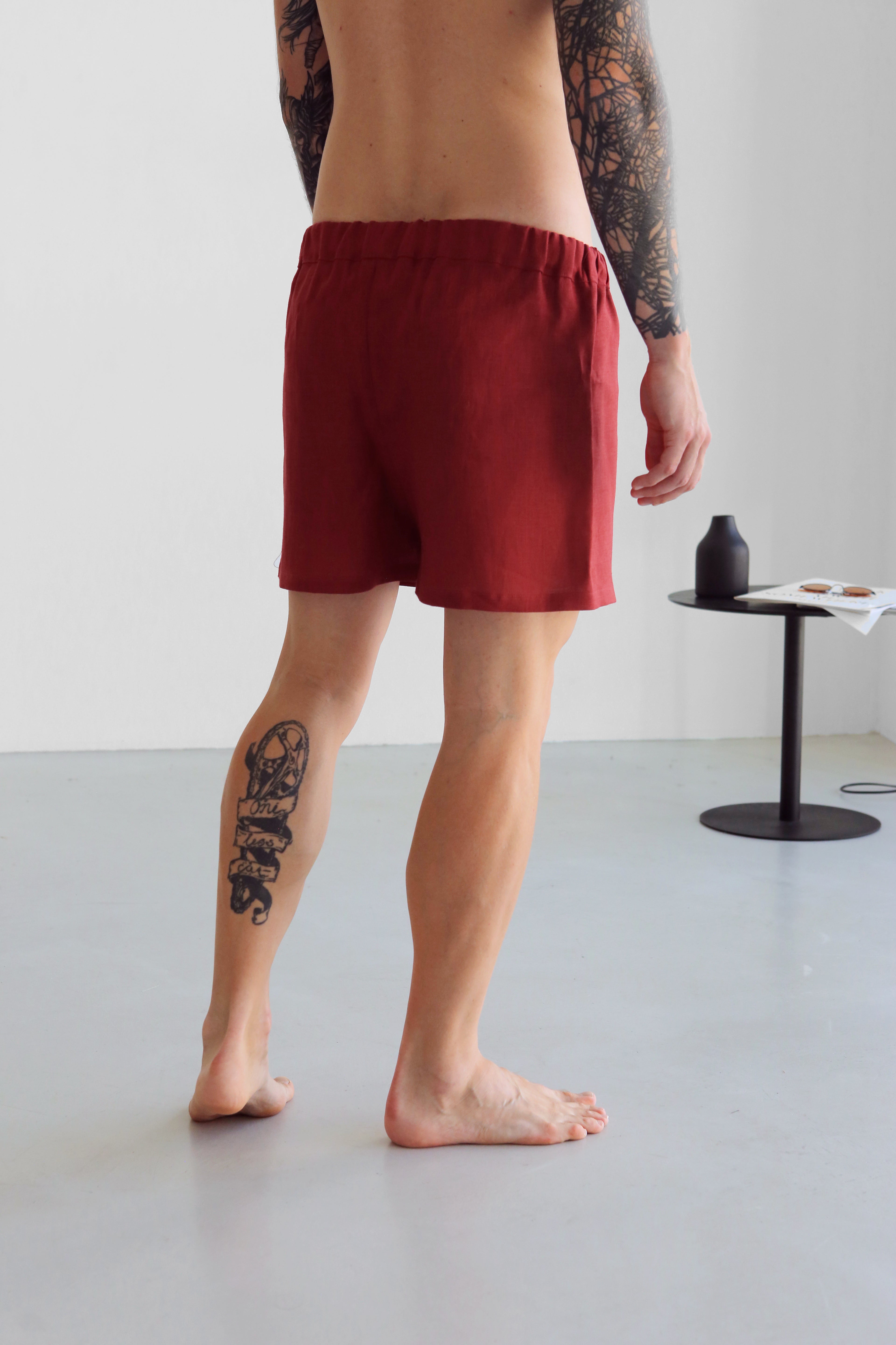 Men’s linen underwear Red