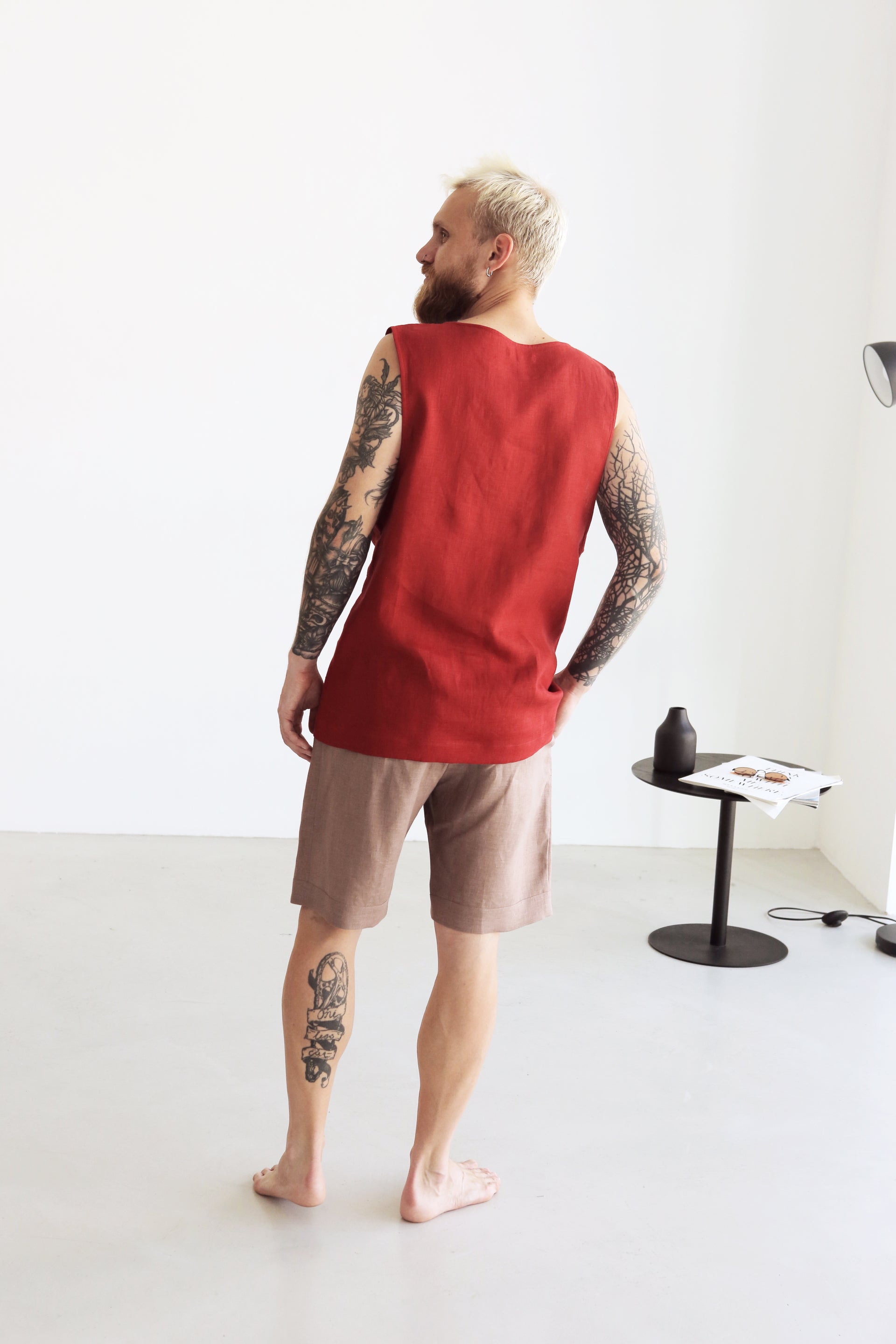 Men’s Sleeveless T-Shirt BAMBOO in Red