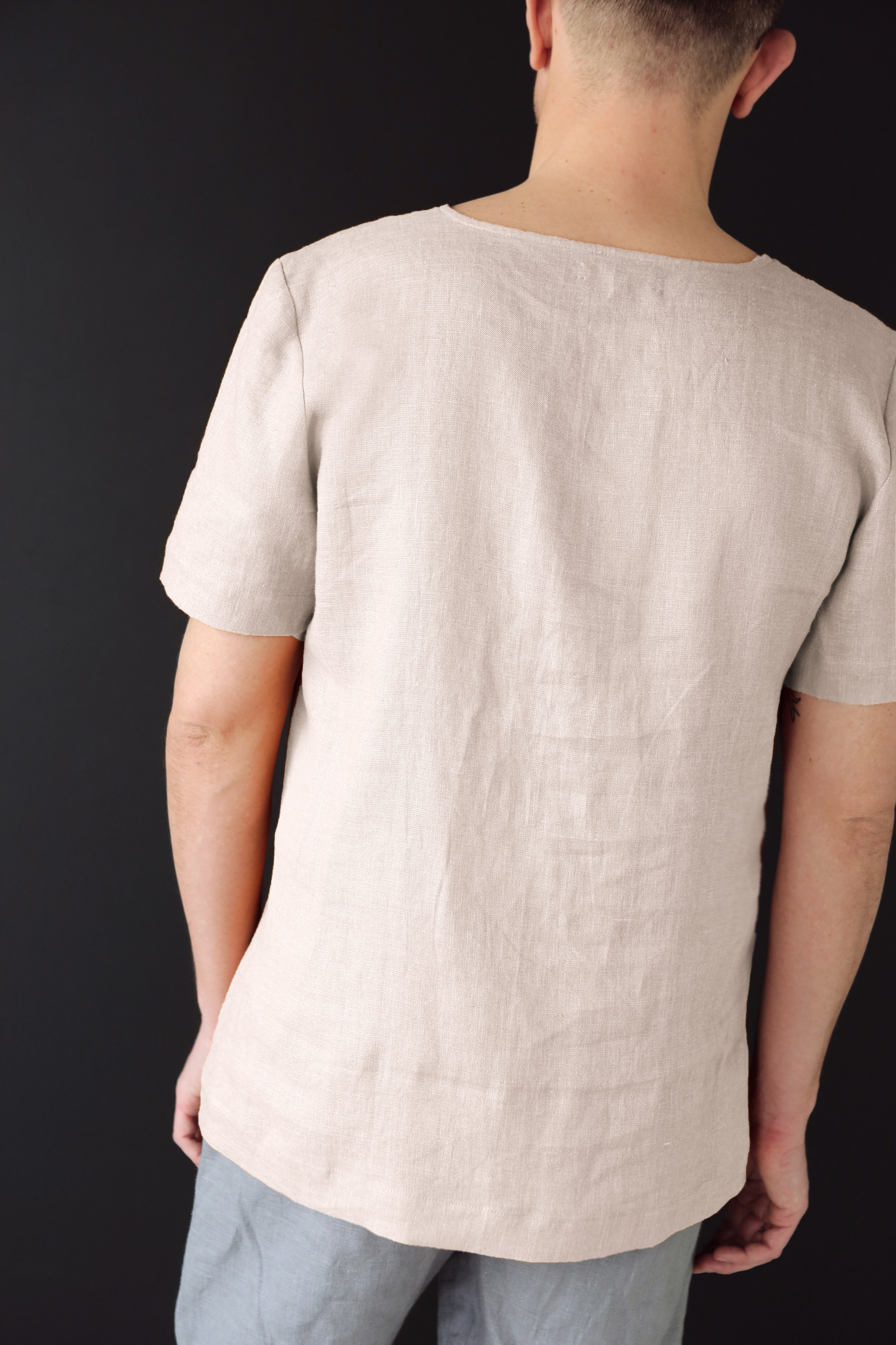 Men’s Linen T-Shirt LINDEN in Beige