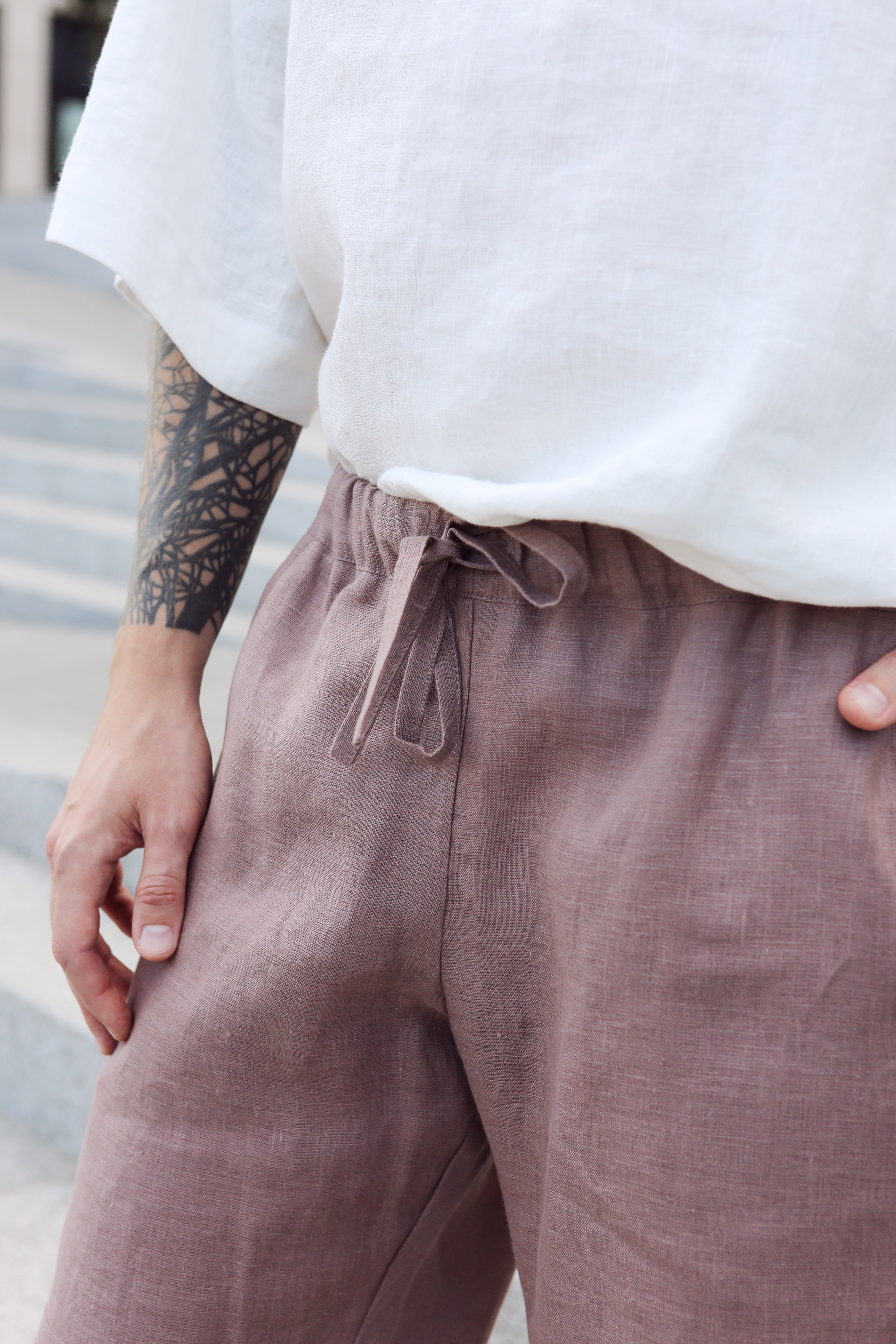 Men’s linen shorts ASH in Latte