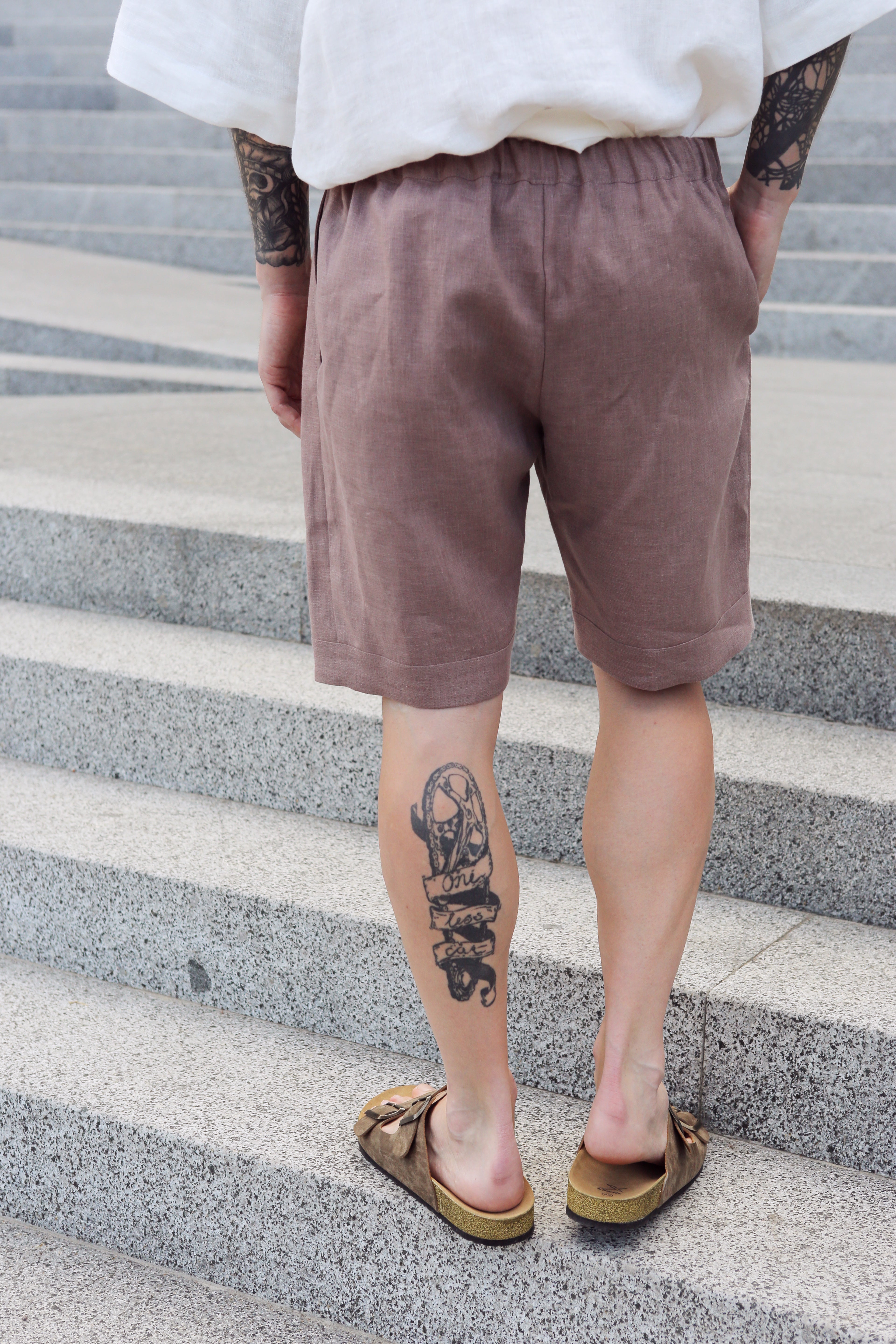 Men’s linen shorts ASH in Latte