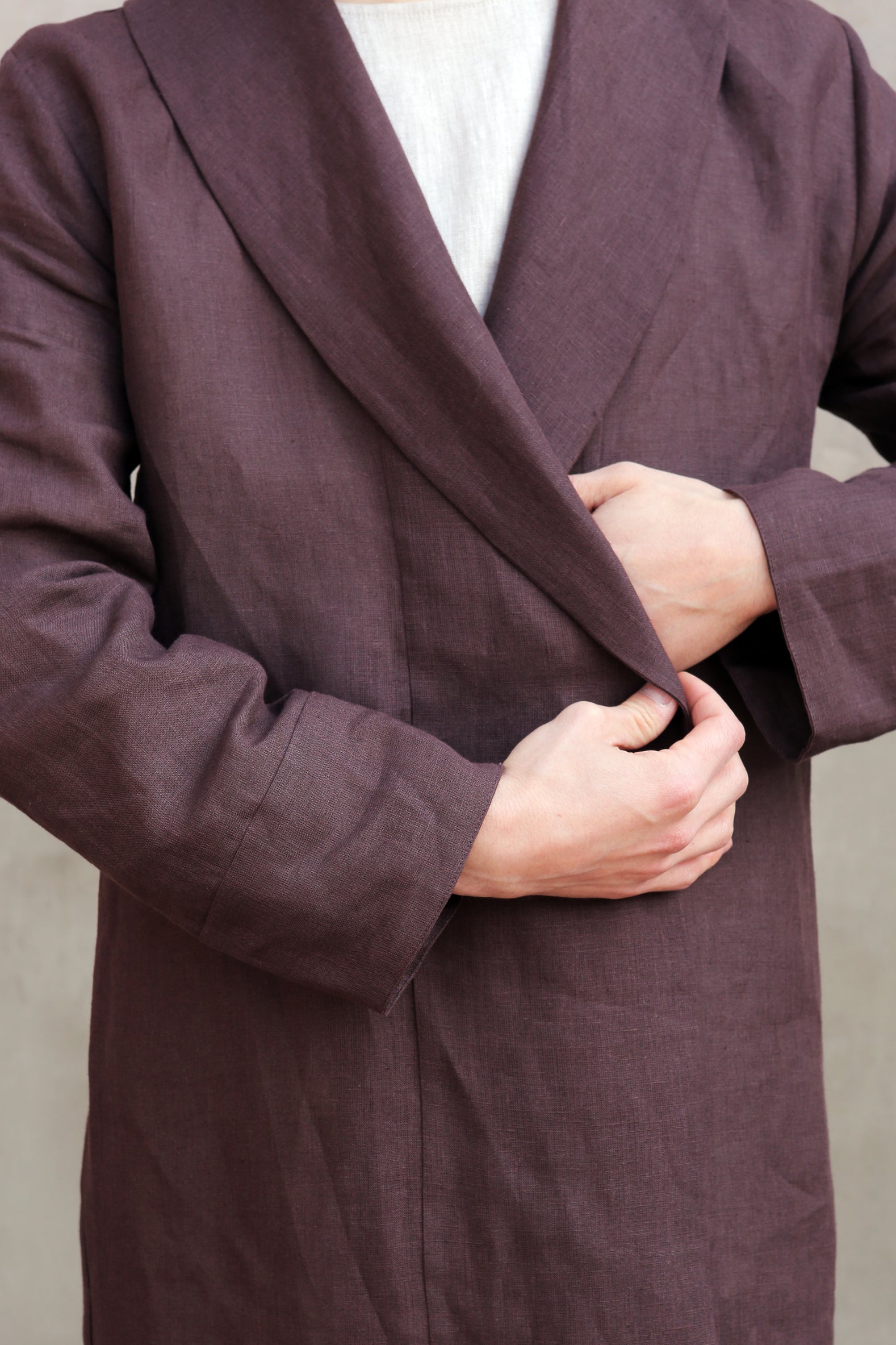 Men’s Linen Cardigan WALNUT in Brown