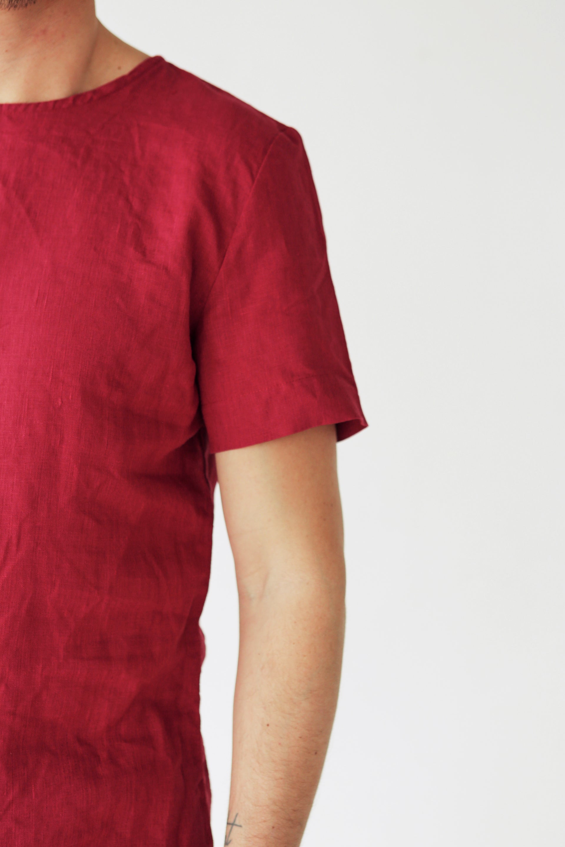 Men’s Linen T-Shirt LINDEN in Red
