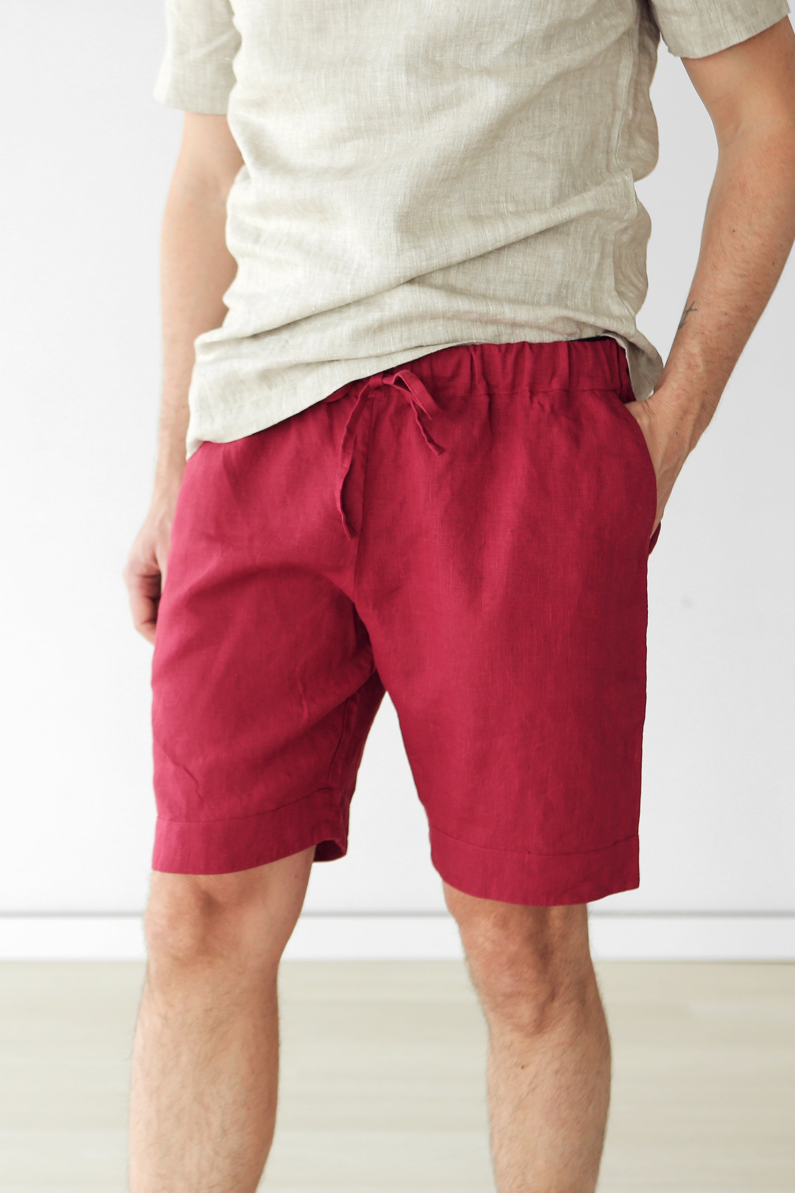 Men’s linen shorts ASH in Red