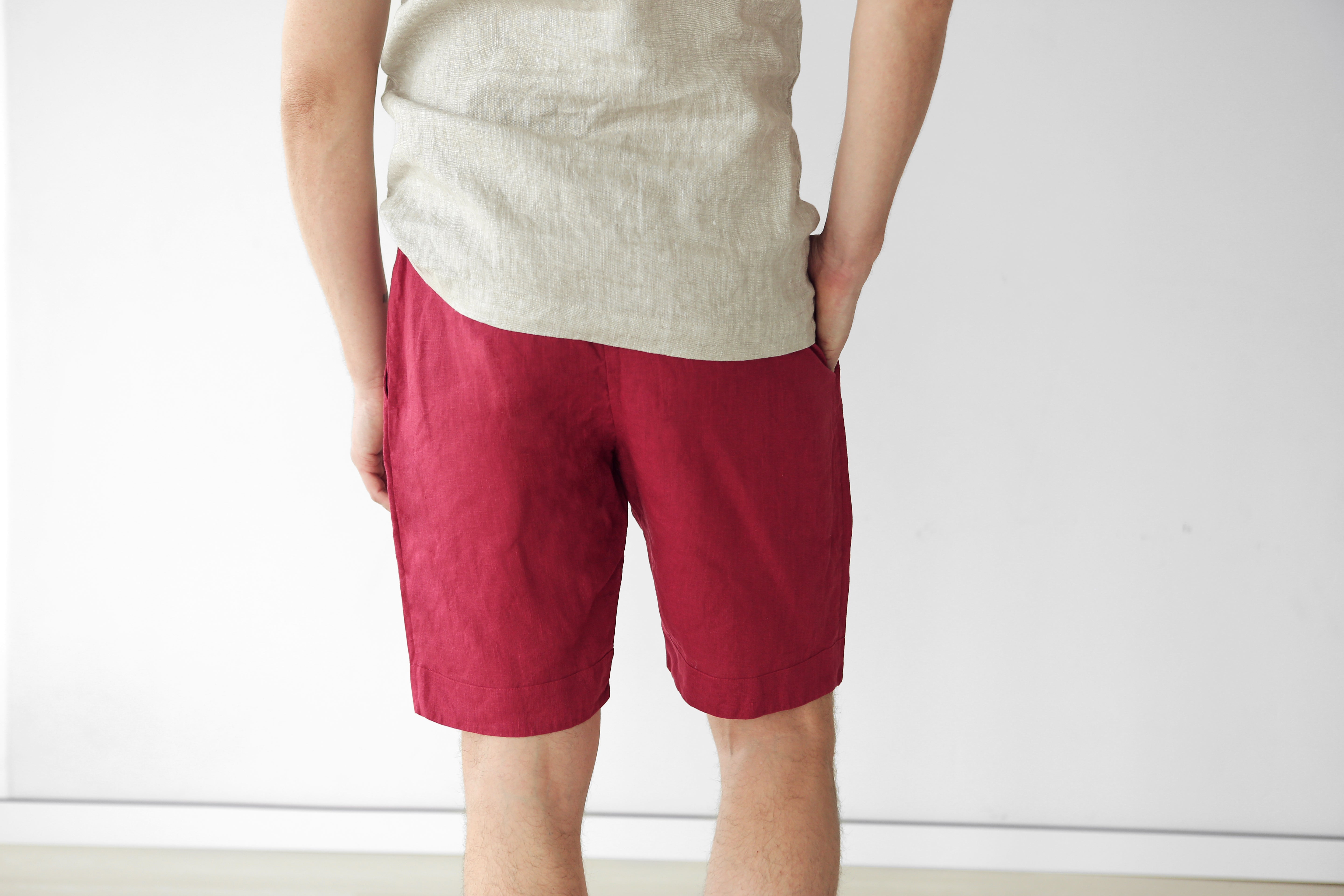 Men’s linen shorts ASH in Red