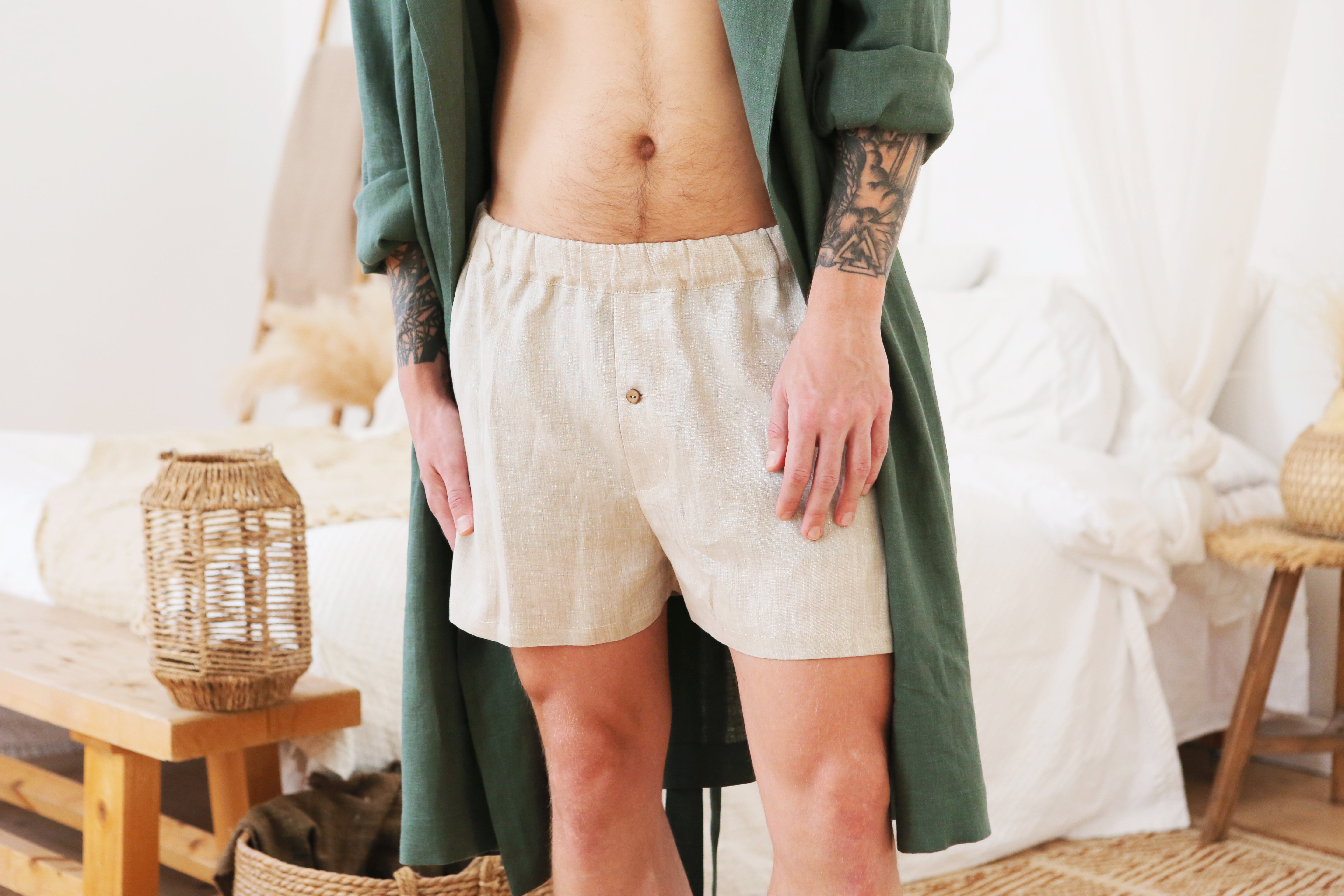 Men’s linen underwear Beige