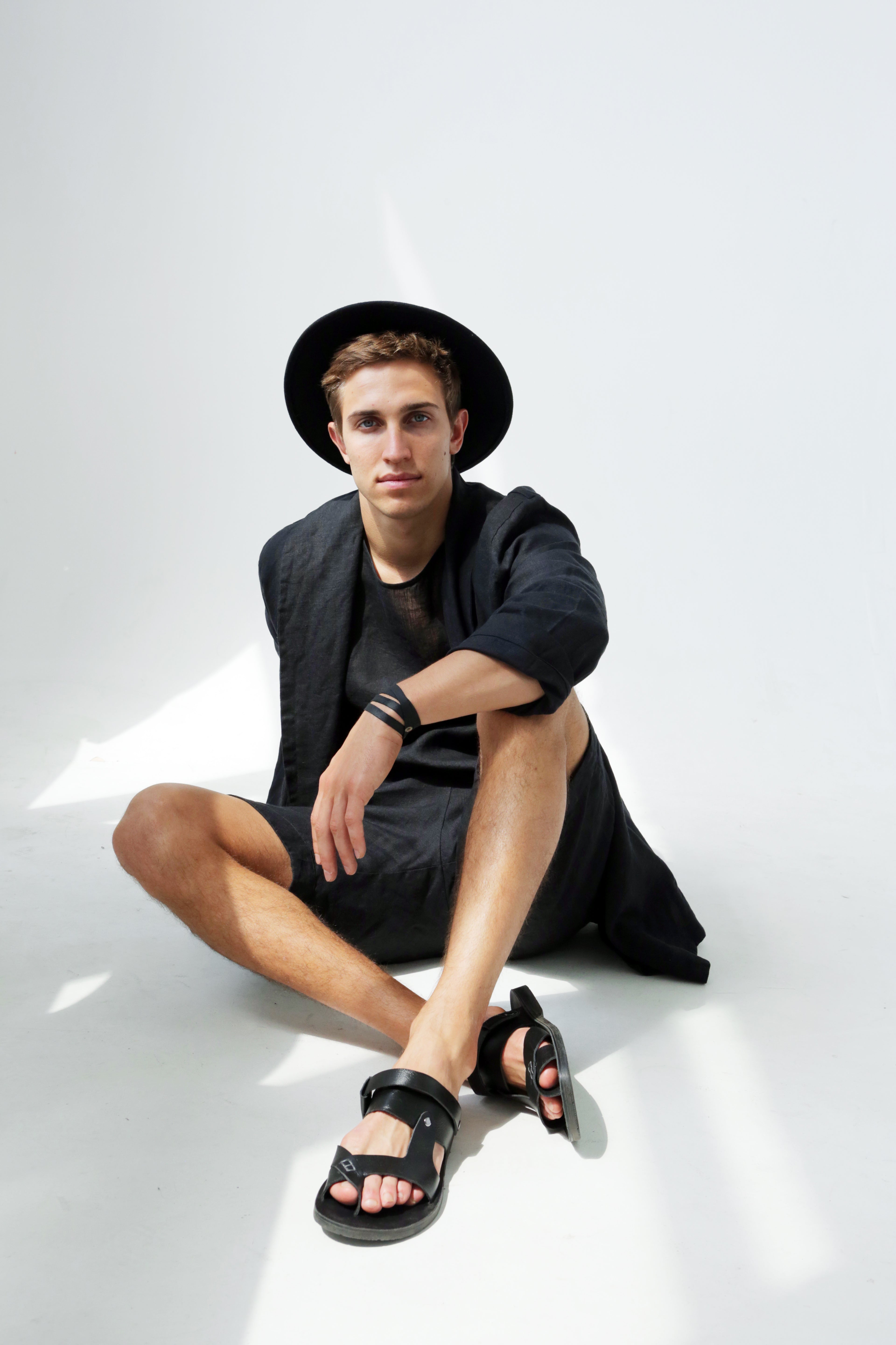 Men’s linen t-shirt LINDEN in Black