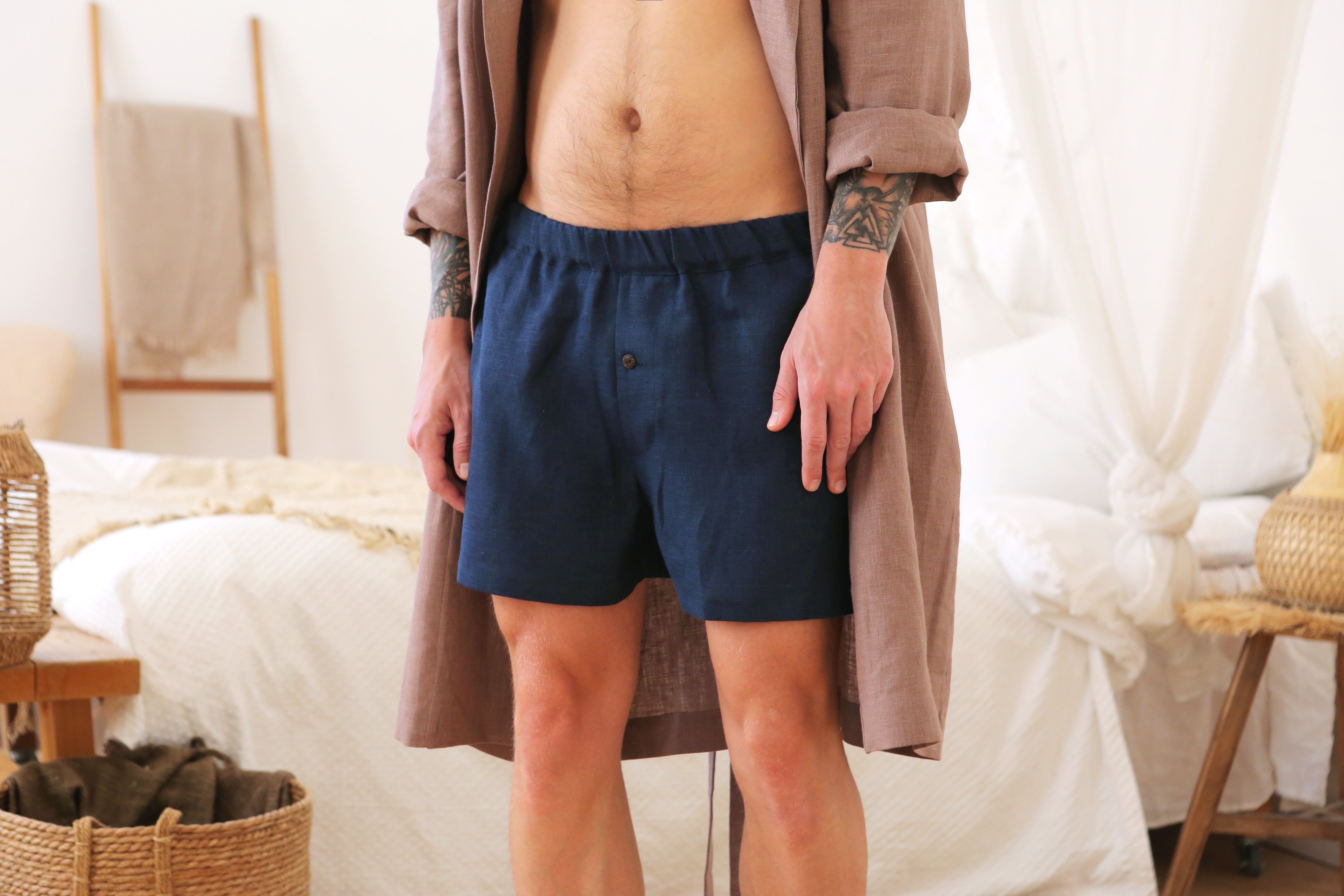 Men’s linen Underwear Dark blue