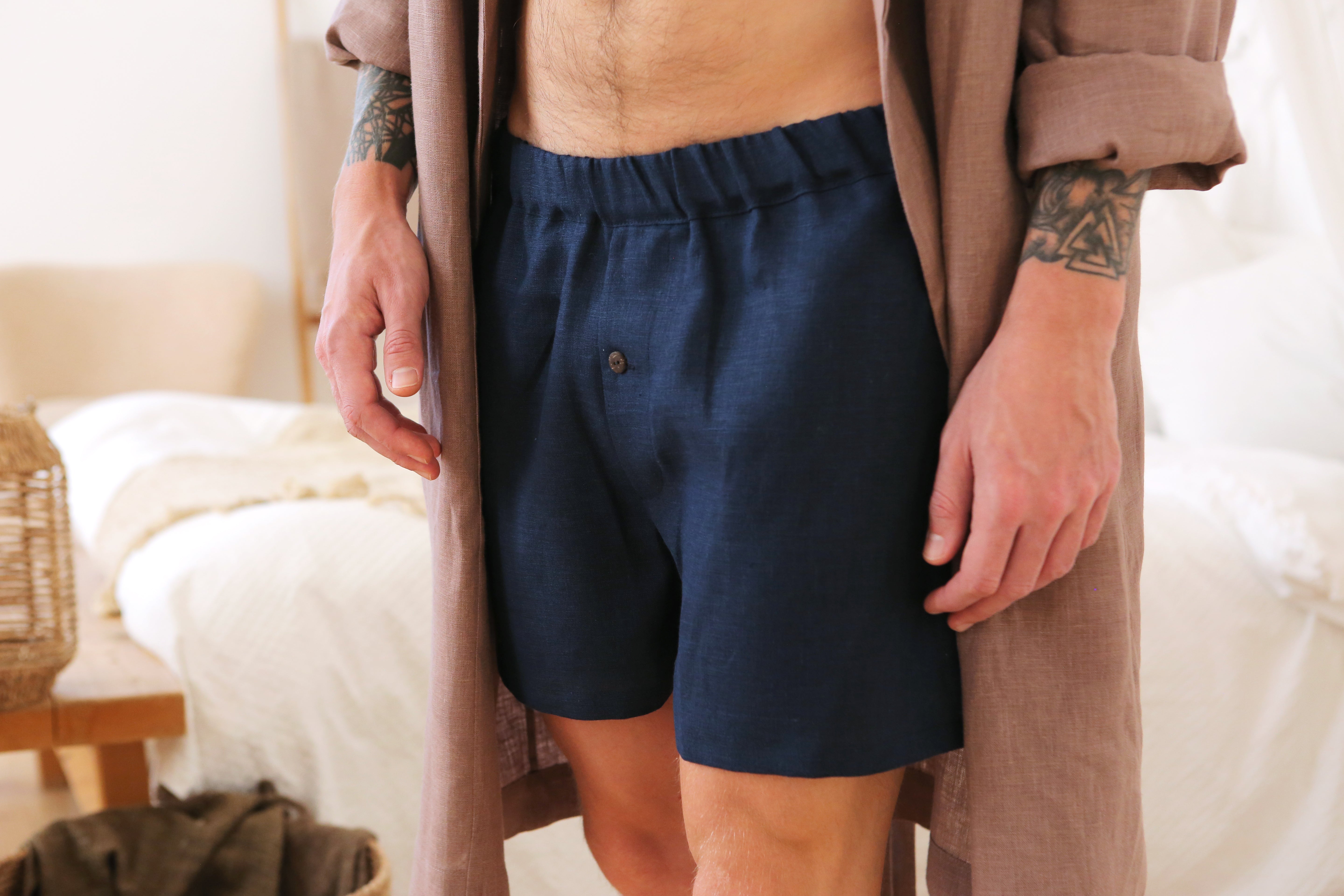 Men’s linen Underwear Dark blue