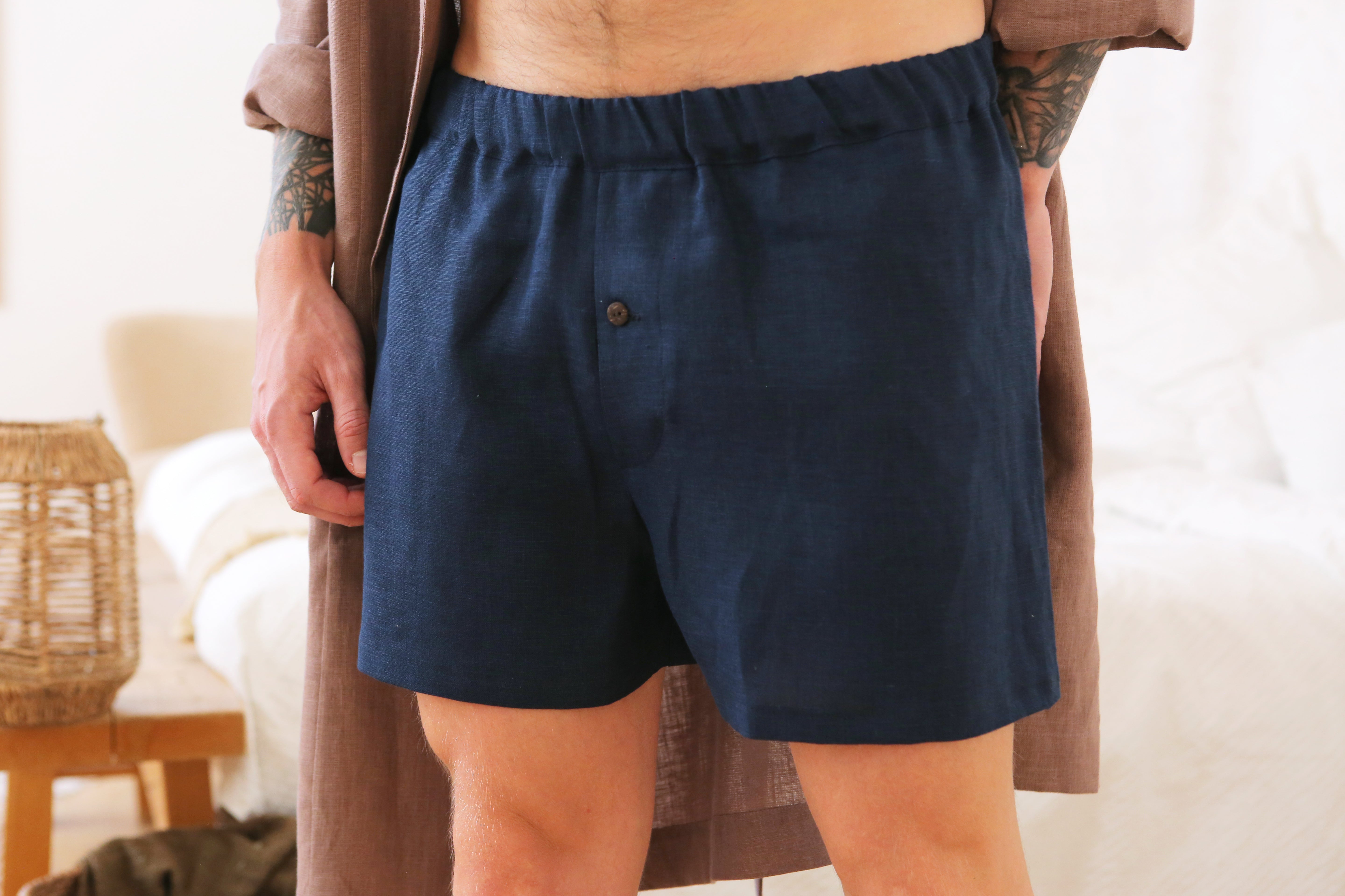 Men’s linen Underwear Dark blue