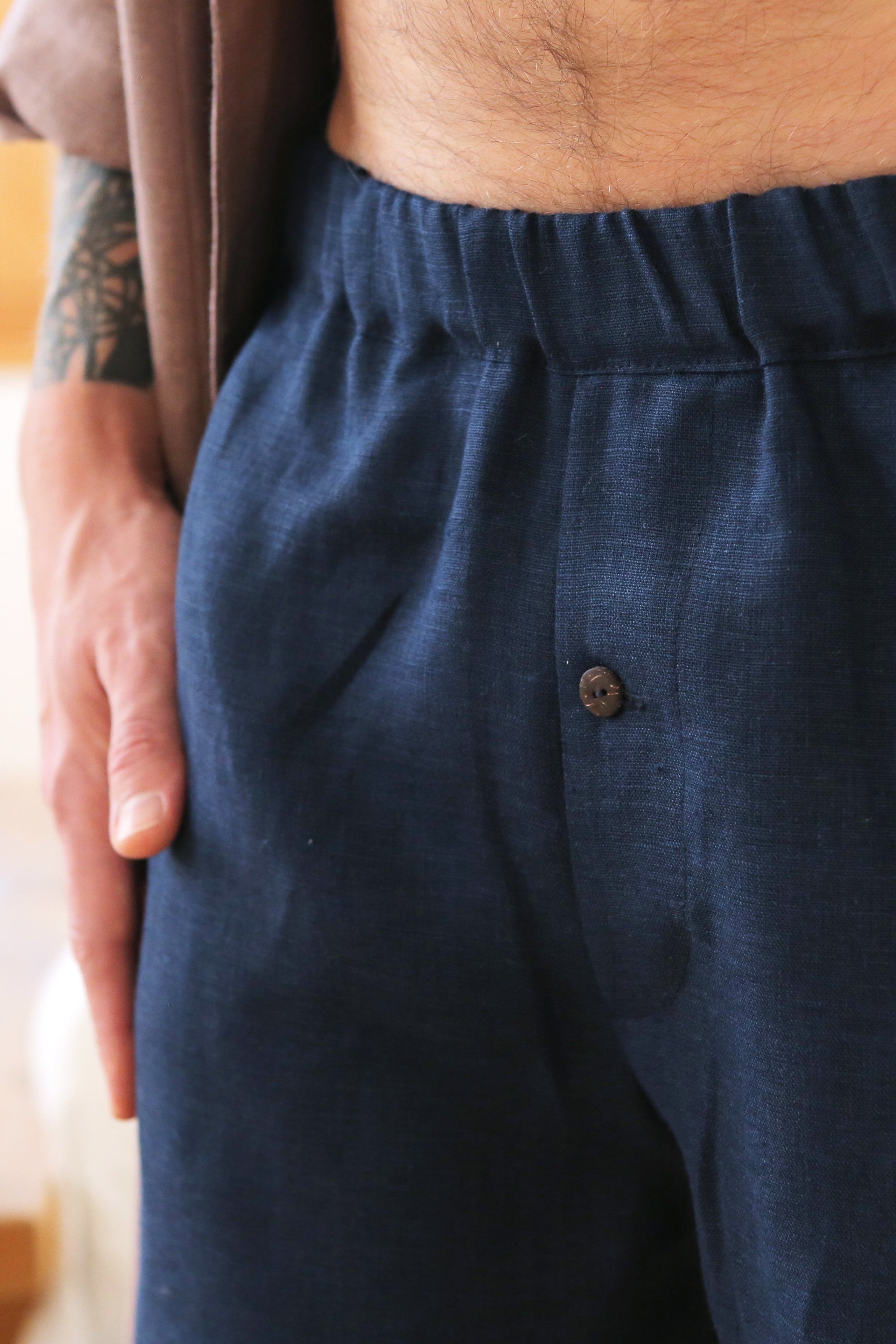 Men’s linen Underwear Dark blue