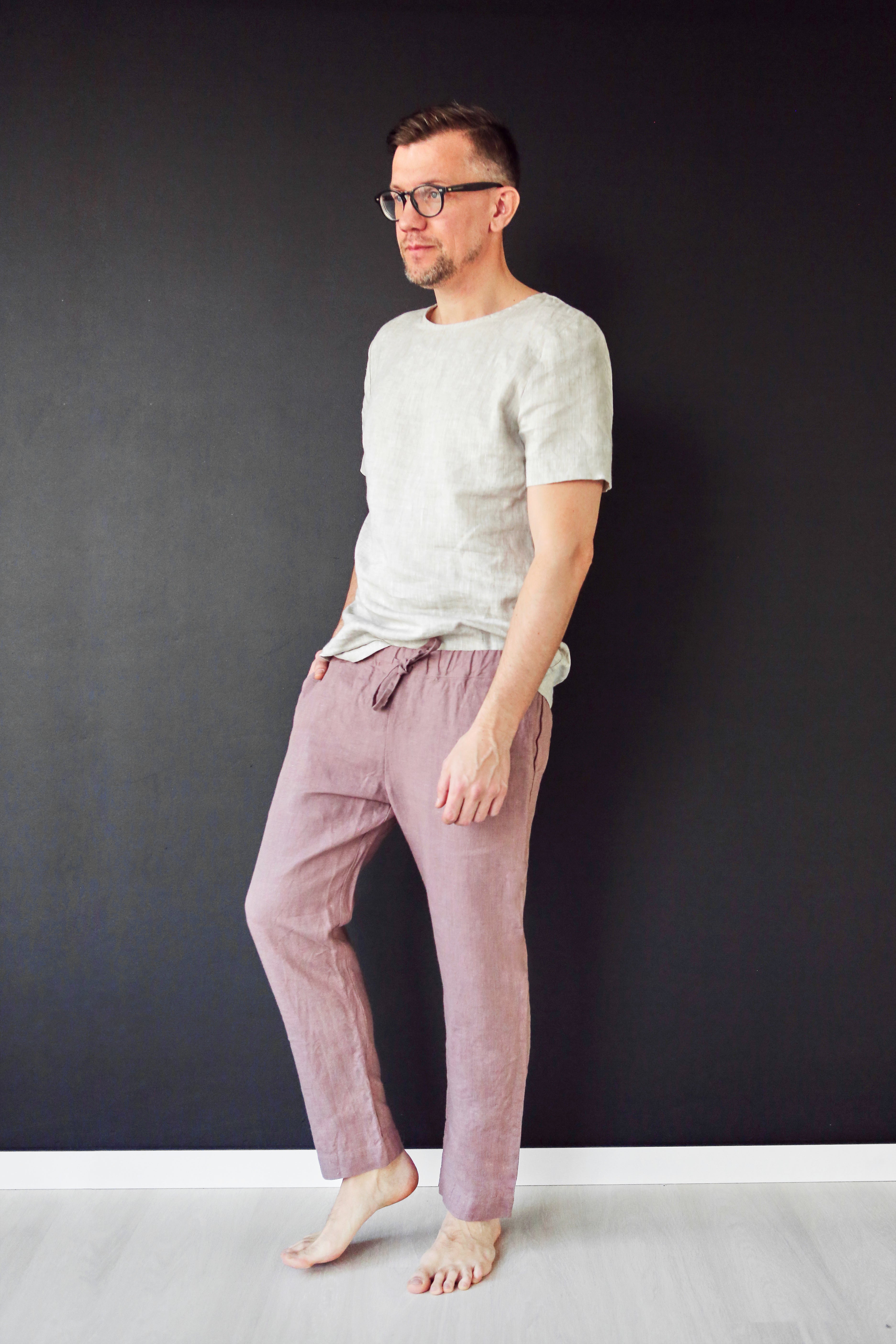 Men’s linen pants ASH in Latte
