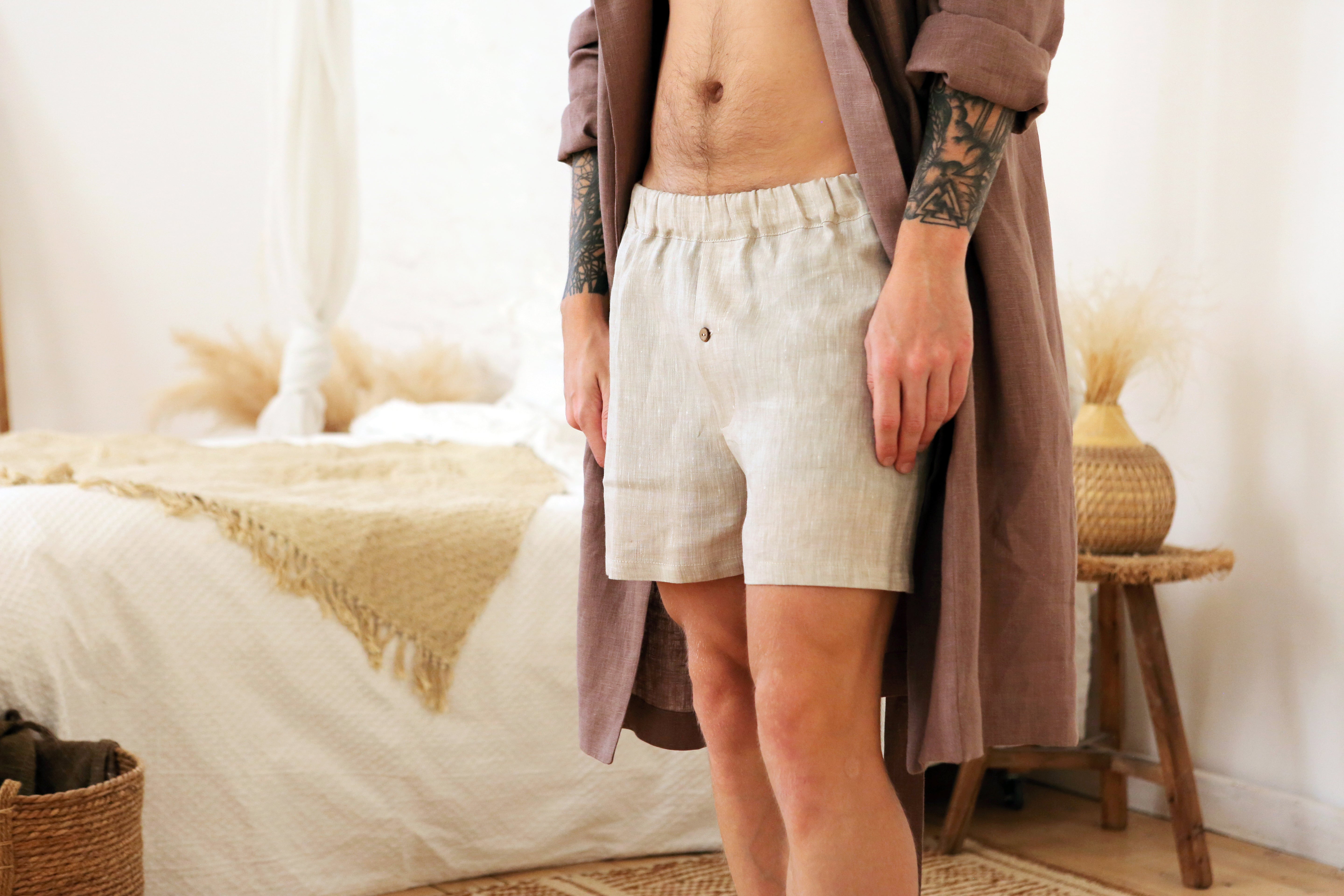 Men’s linen underwear Beige