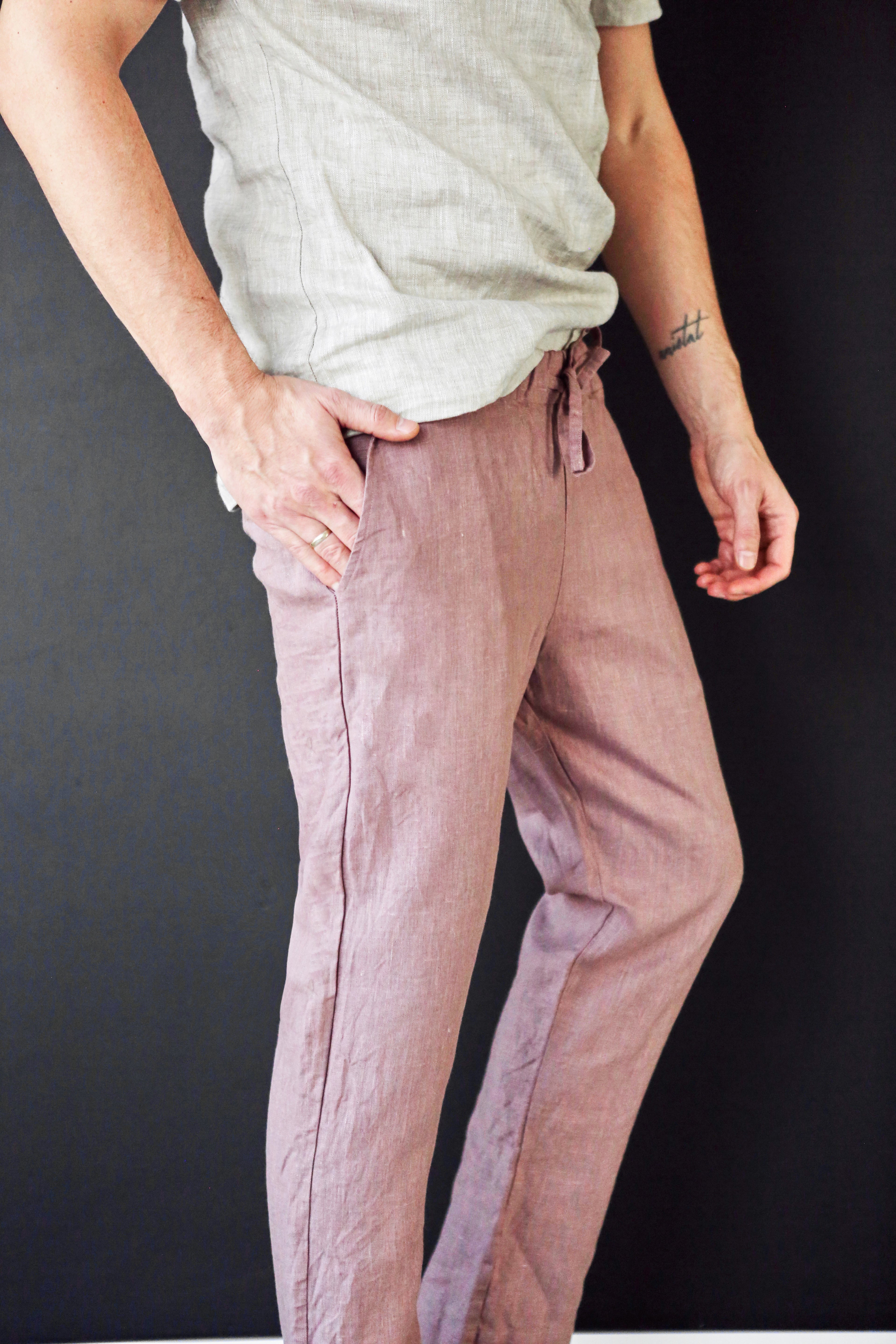 Men’s linen pants ASH in Latte