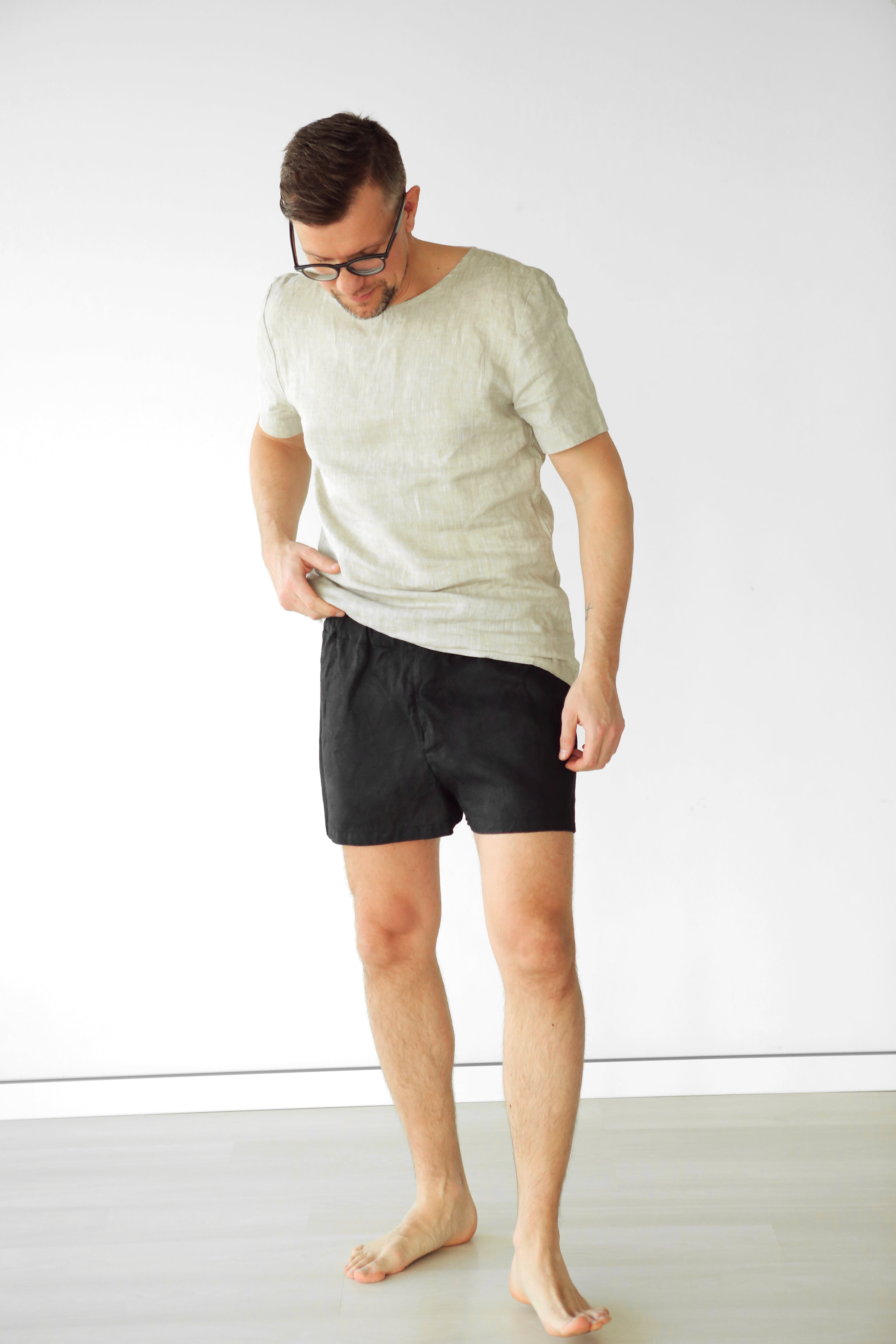 Men’s linen underwear Black