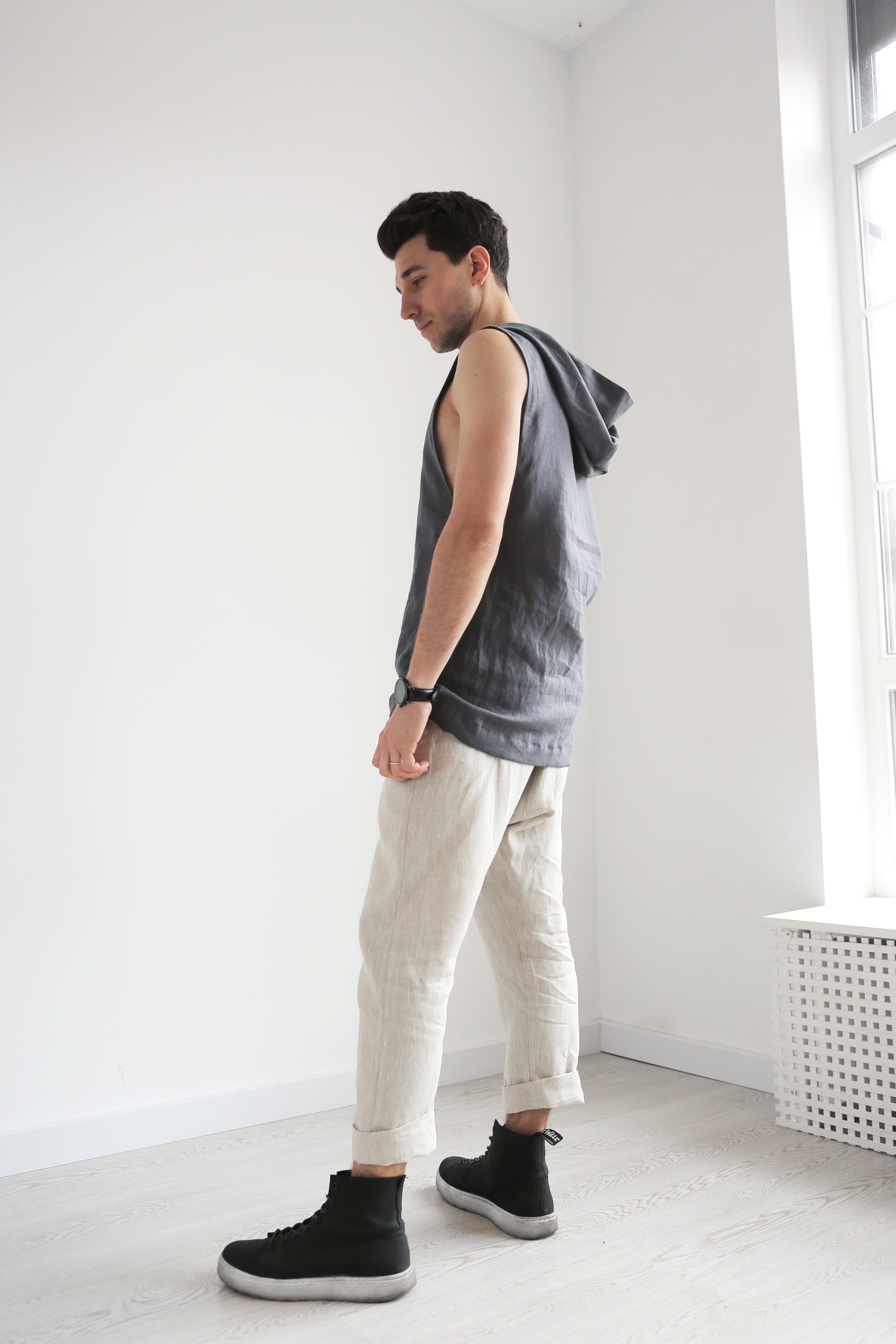 Men’s baggy linen pants HAWTHORN in Beige